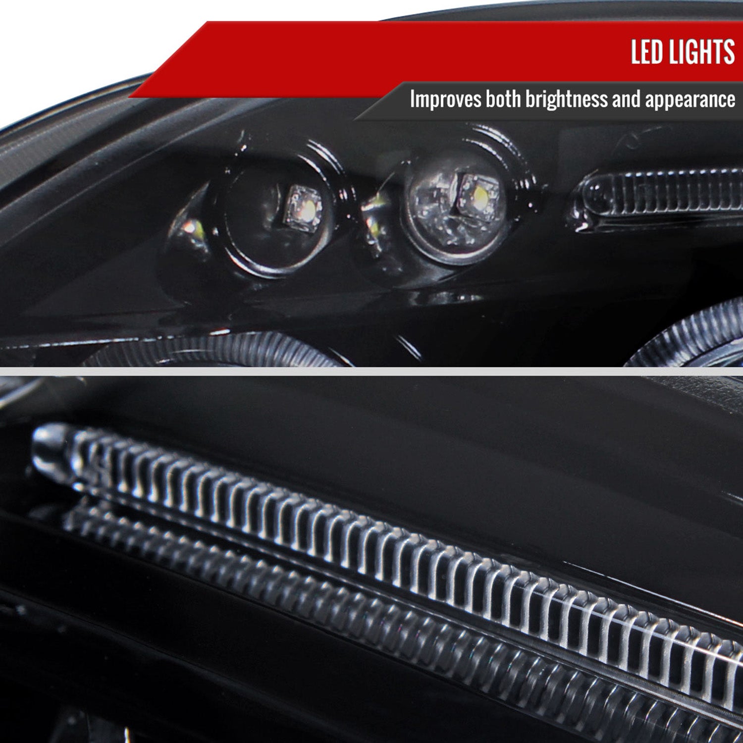 2006-2011 Mitsubishi Eclipse Dual Halo Projector Headlights Glossy Black/Smoke