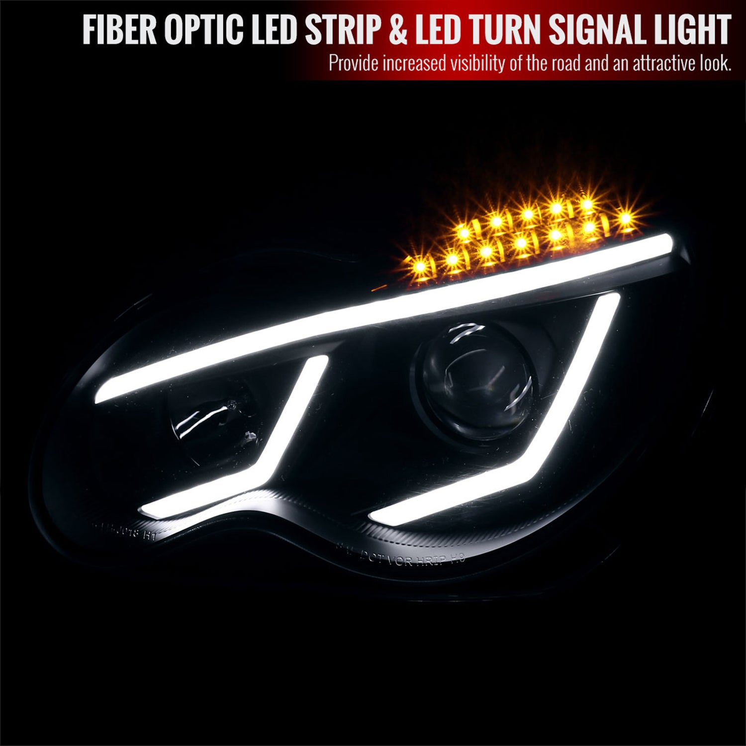 2001-2007 Mercedes W203 C Class Sedan Headlights LED Light&LED Signal Black