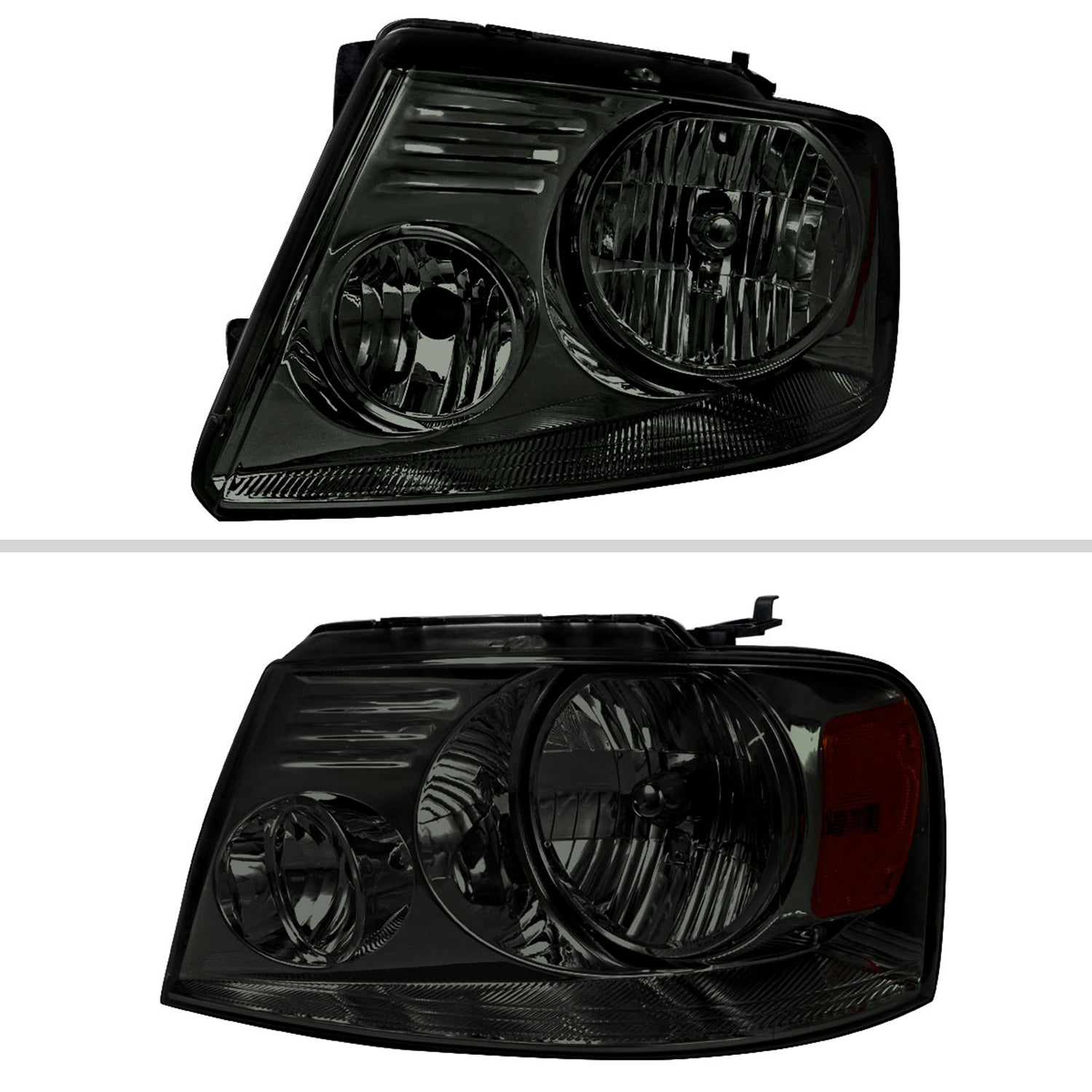 2004-2008 Ford F-150/ Lincoln Mark LT Replacement Headlights Amber & Chrome