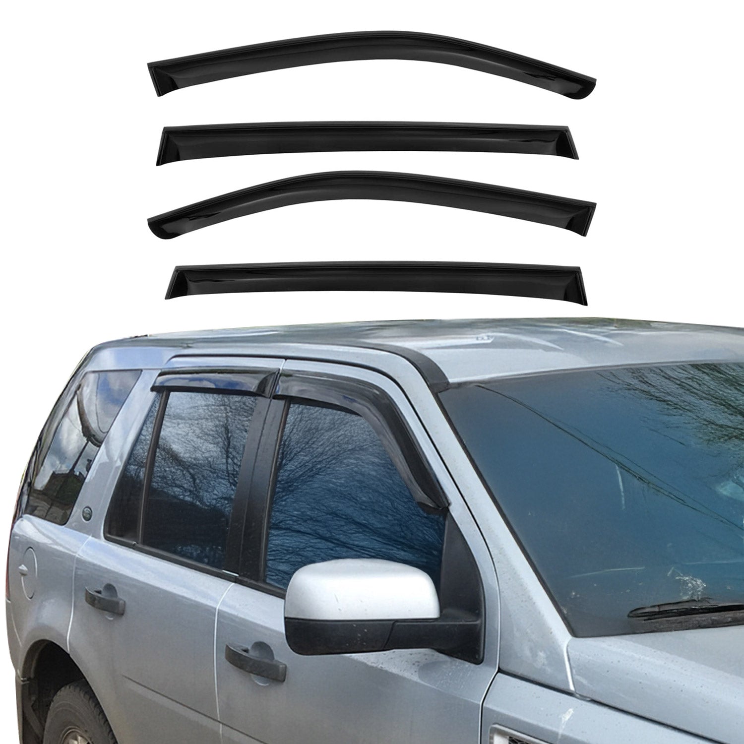 2009-2013 Subaru Forester III Window Visor Vent Rain Deflector 4Pcs Smoke