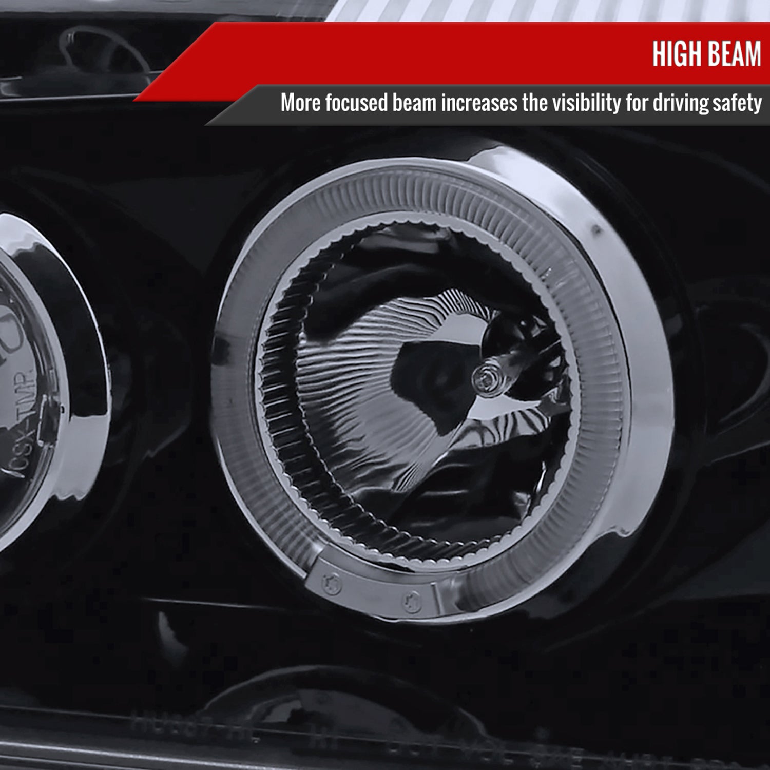 2005-2007 Dodge Magnum Dual Halo Projector Headlights Glossy Black/Smoke Lens