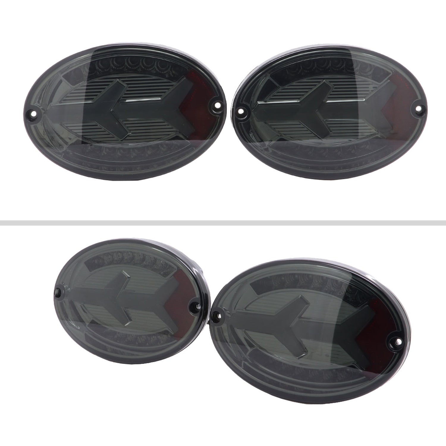 1997-2004 Chevy Corvette C5 4 PC White LED Bar Tail Lights Chrome/Dark Smoke
