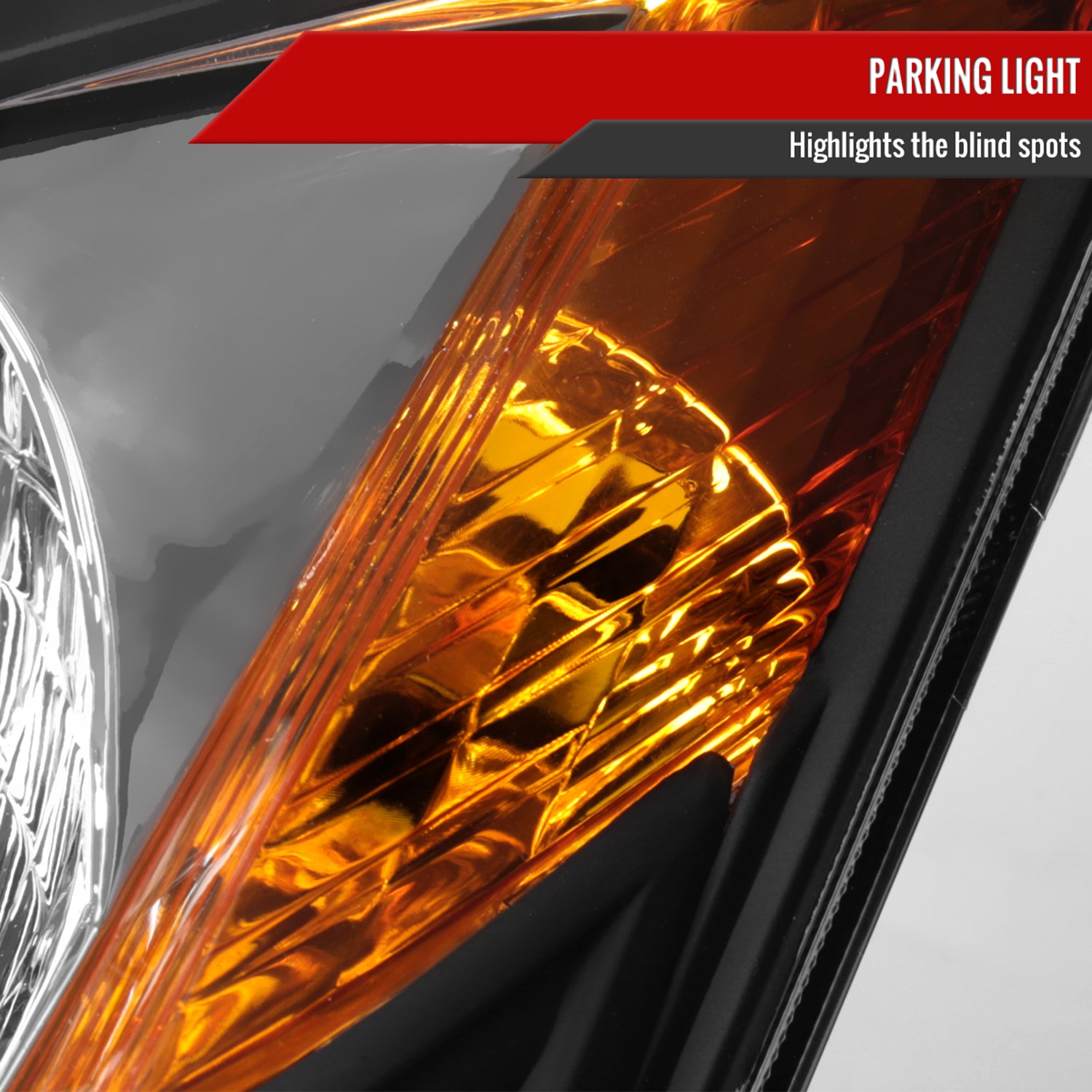 2006-2009 Toyota Prius Factory Headlights w/Amber Reflector Matt Black/Clear