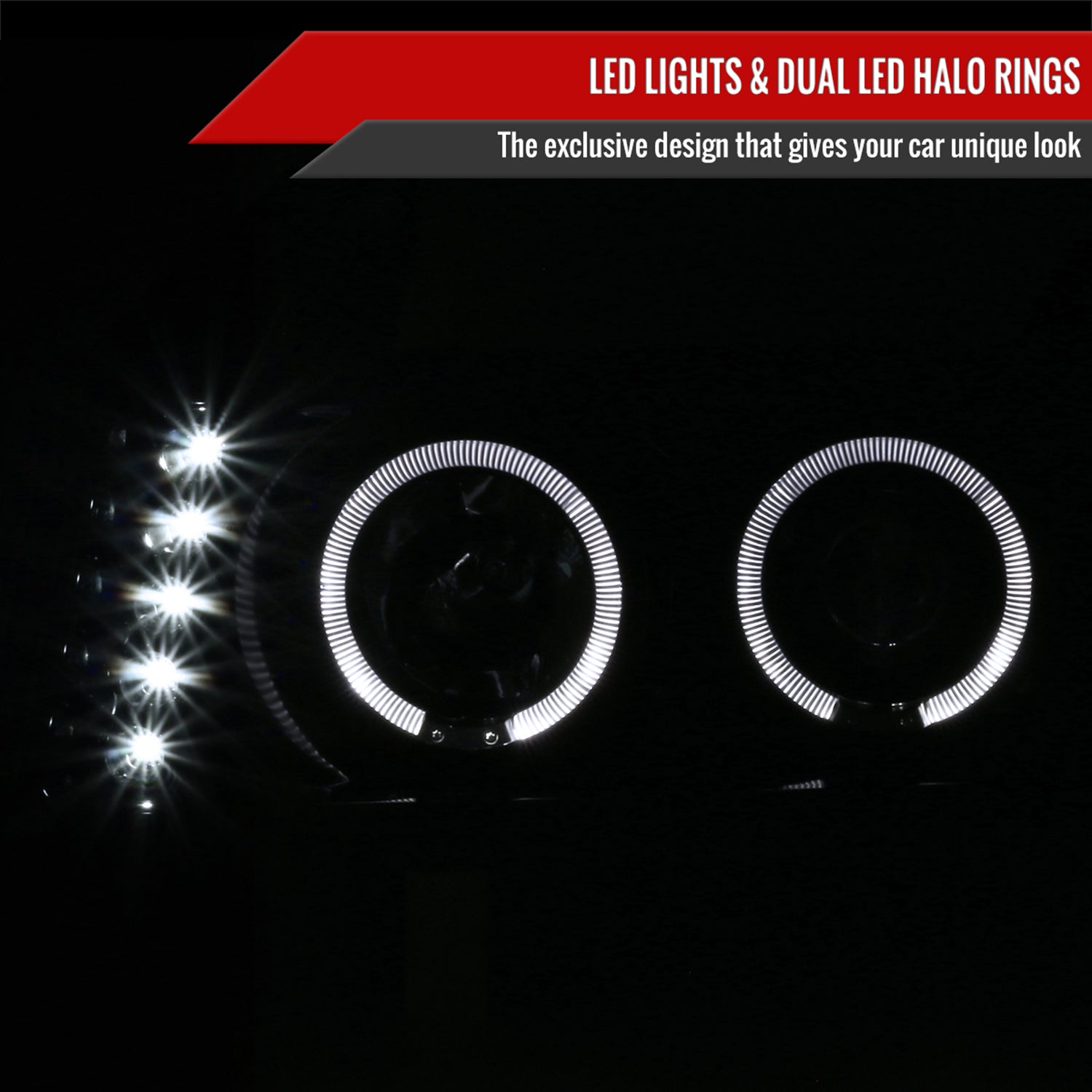 2004-2012 GMC CanyonChevy Colorado Dual Halo Projector Headlights Black/Smoke