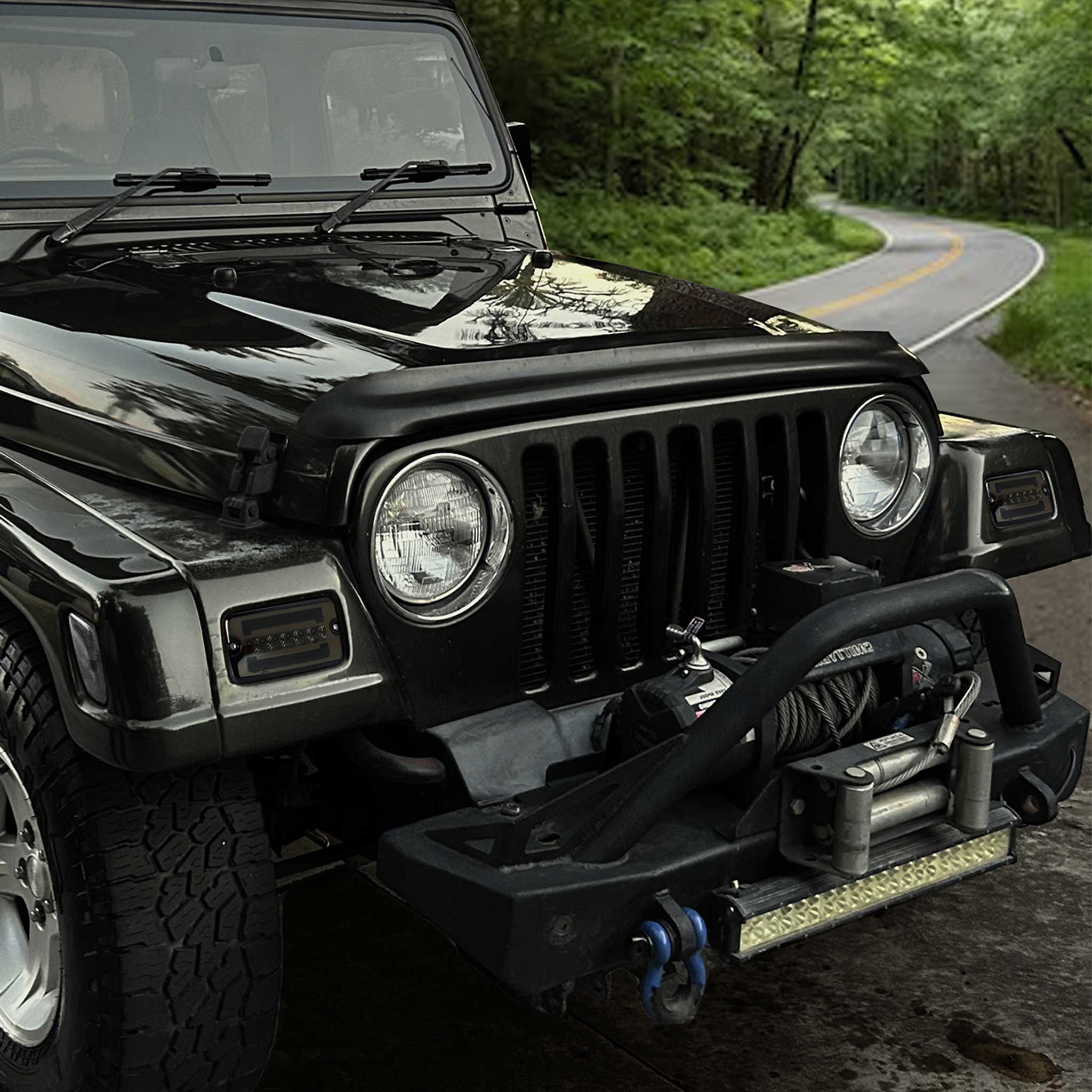 For Jeep Wrangler 1997-2006 Front Bumper LED Turn Signal Lights Chrome Housing Smoked Lens