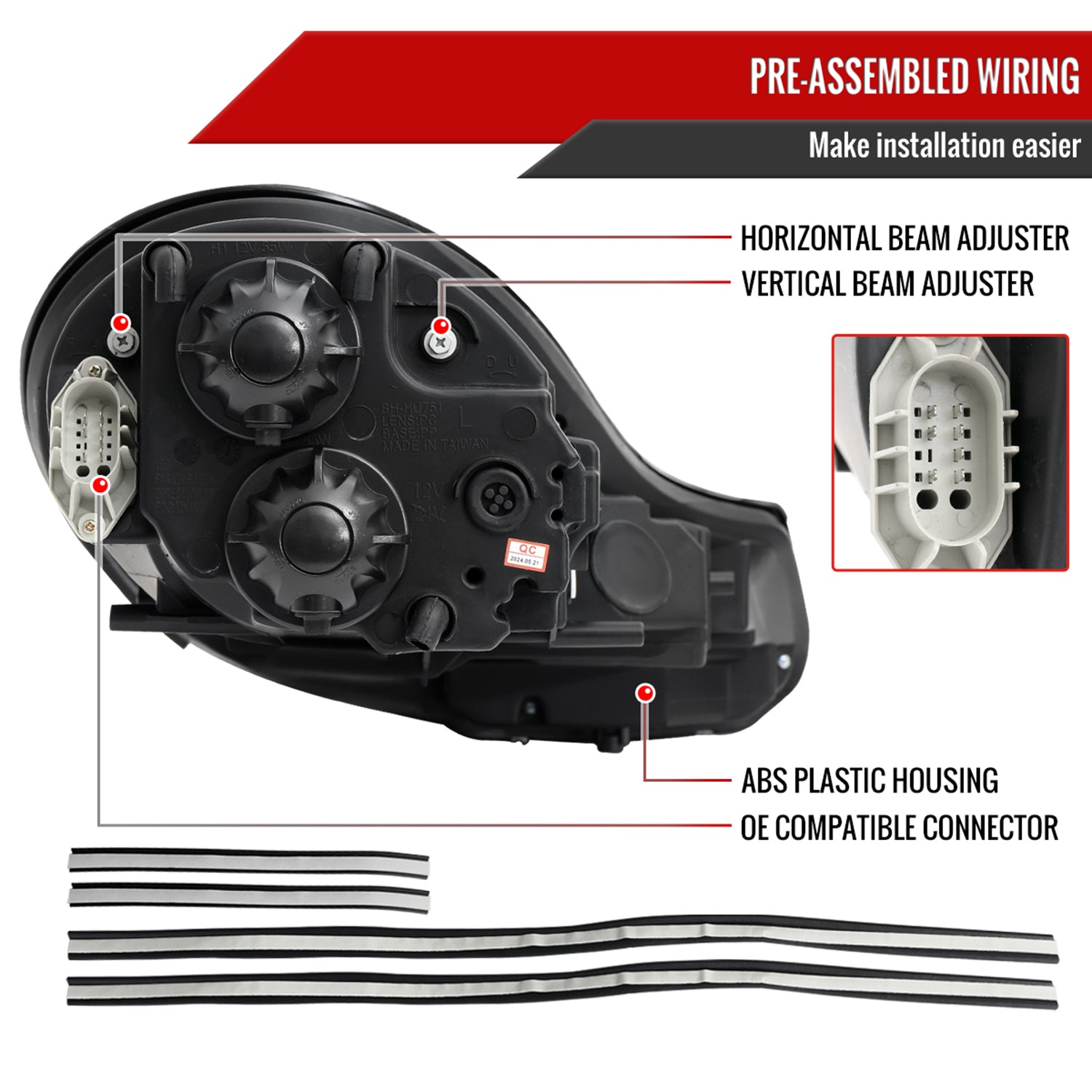 1997-2004 Porsche Boxster 986/911 996 LED Light Headlights Signal Lights Black