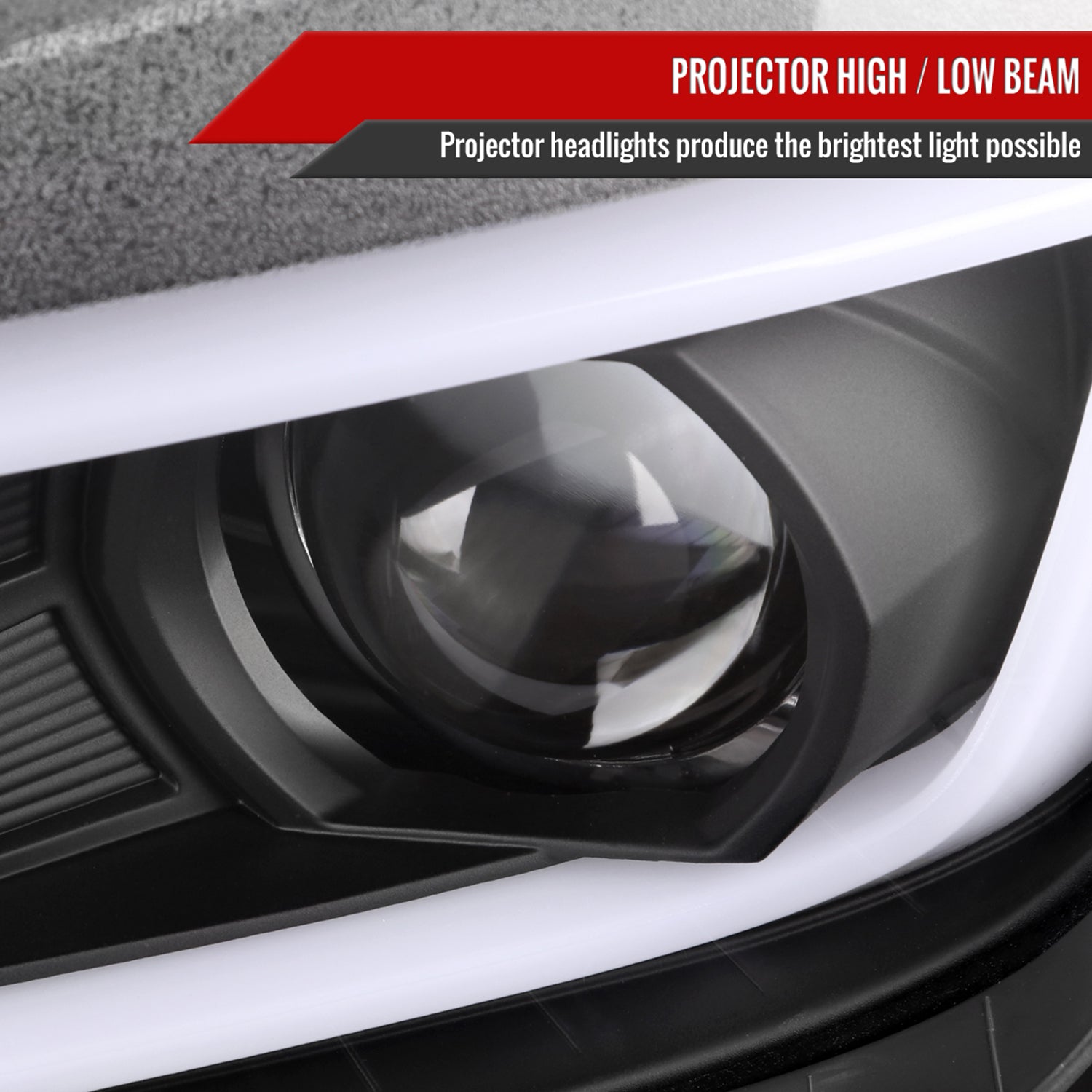 2014-2015 Chevy Camaro LED Projector Headlights Turn Signal Lights Matte Black
