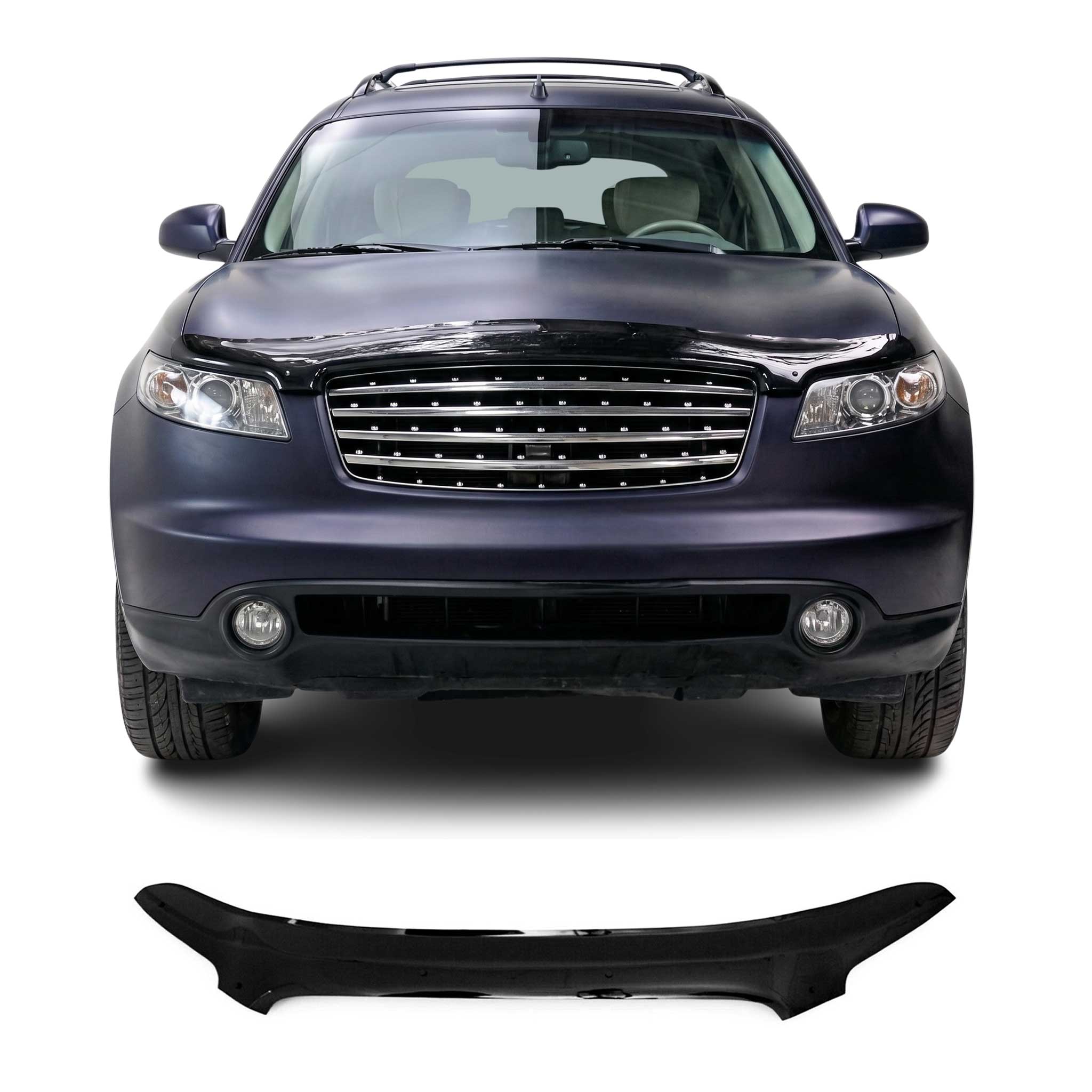 2003-2008 Infiniti FX35 FX45 Front Bug Shield Hood Deflector 1 Pc Smoke