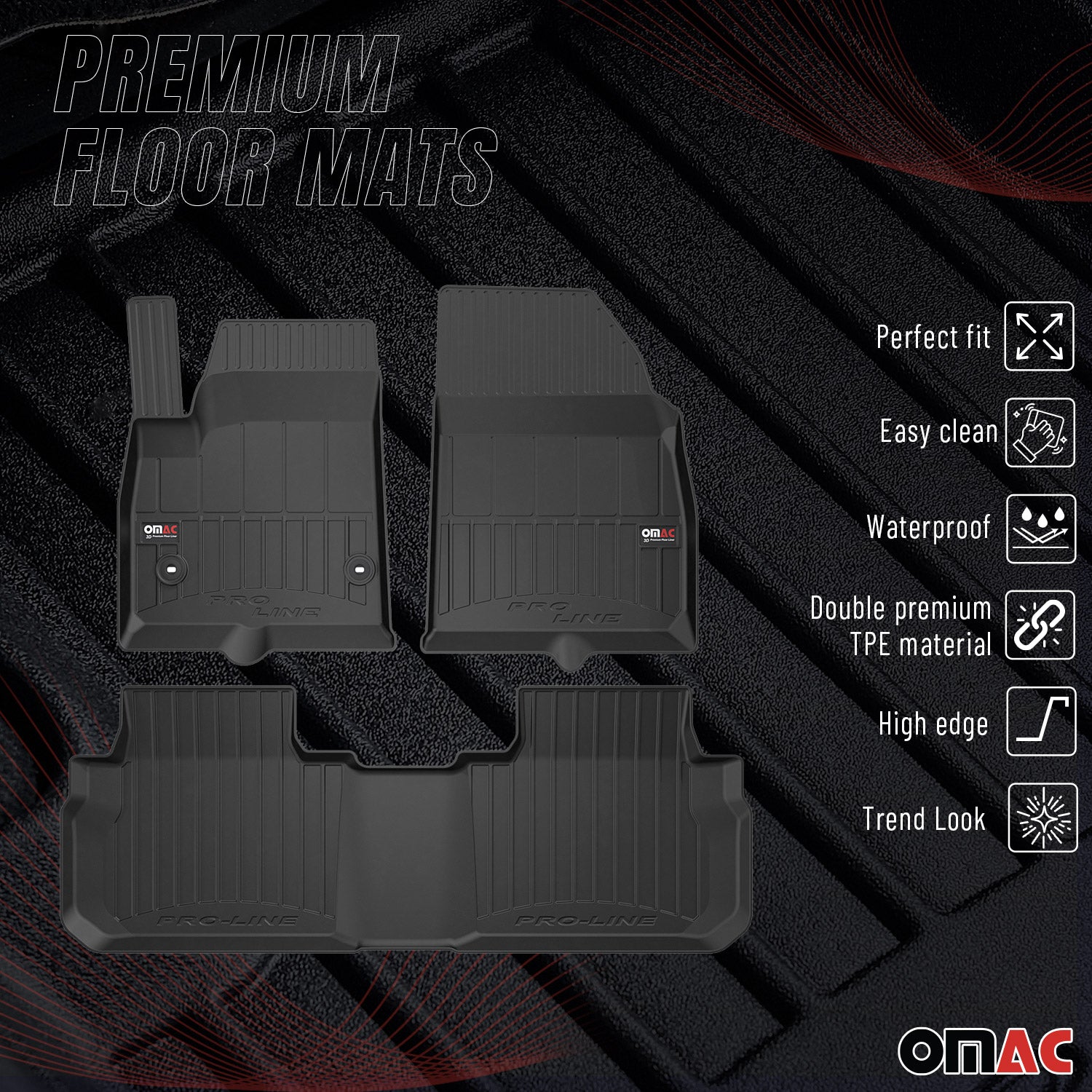2017-2024 GMC Acadia Premium Floor Mats Liners Full Set All Weather Heavy Duty