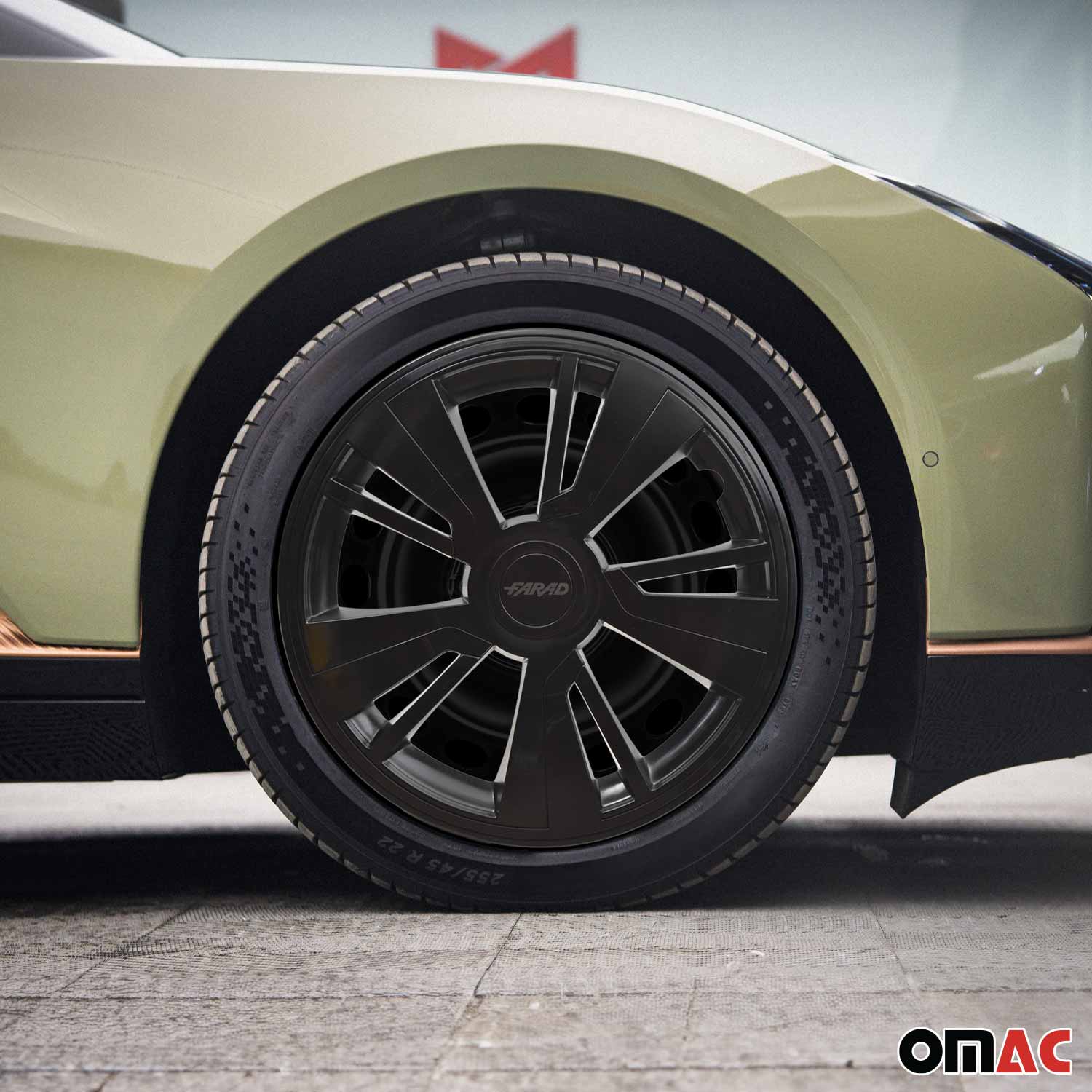 Twintone Hub Caps Wheel Cover 16" Black & Black Insert Full Set 4 pcs.