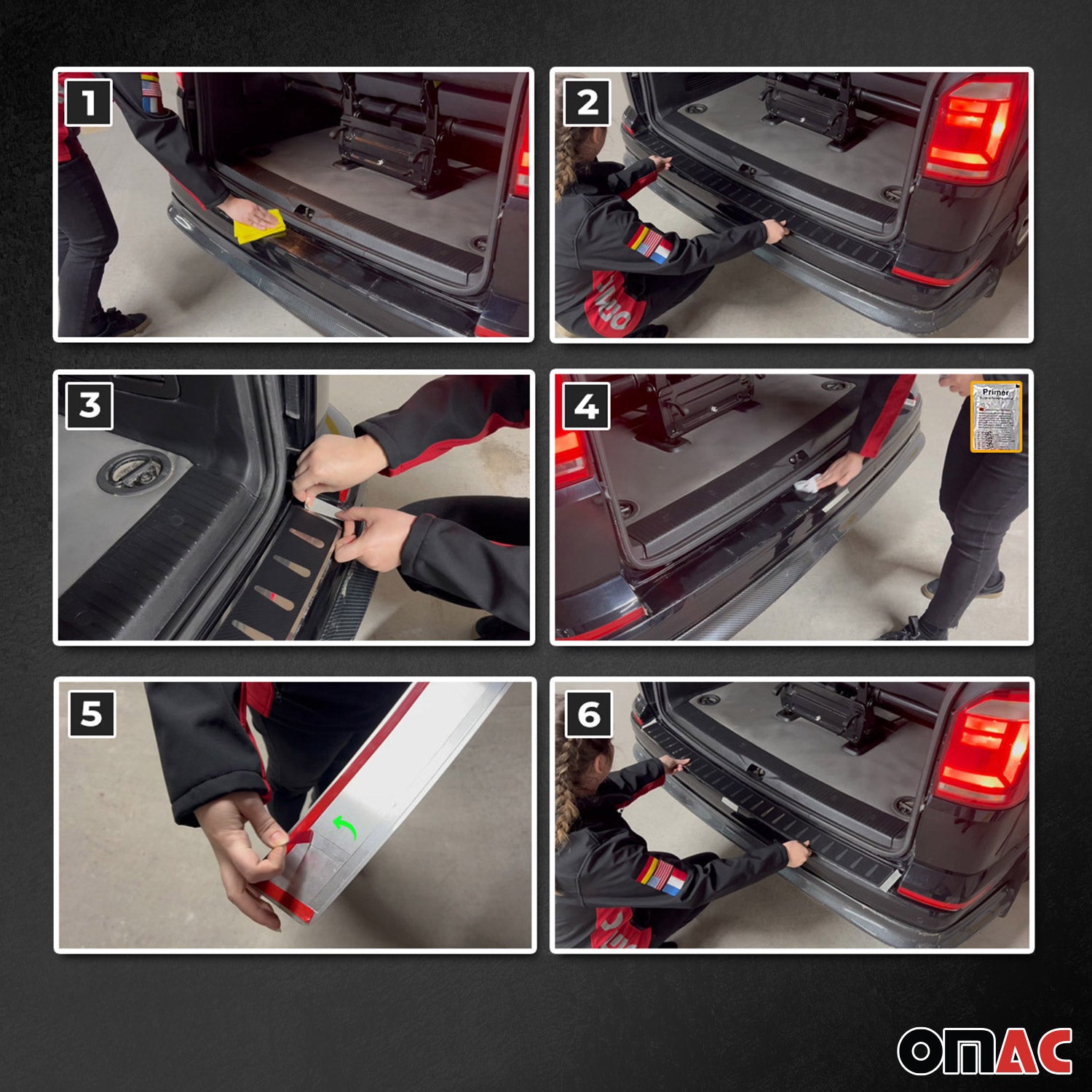 2016-2024 Fiat 500X Rear Bumper Sill Cover Carbon Foiled Stainless Steel Black 1 Pcs