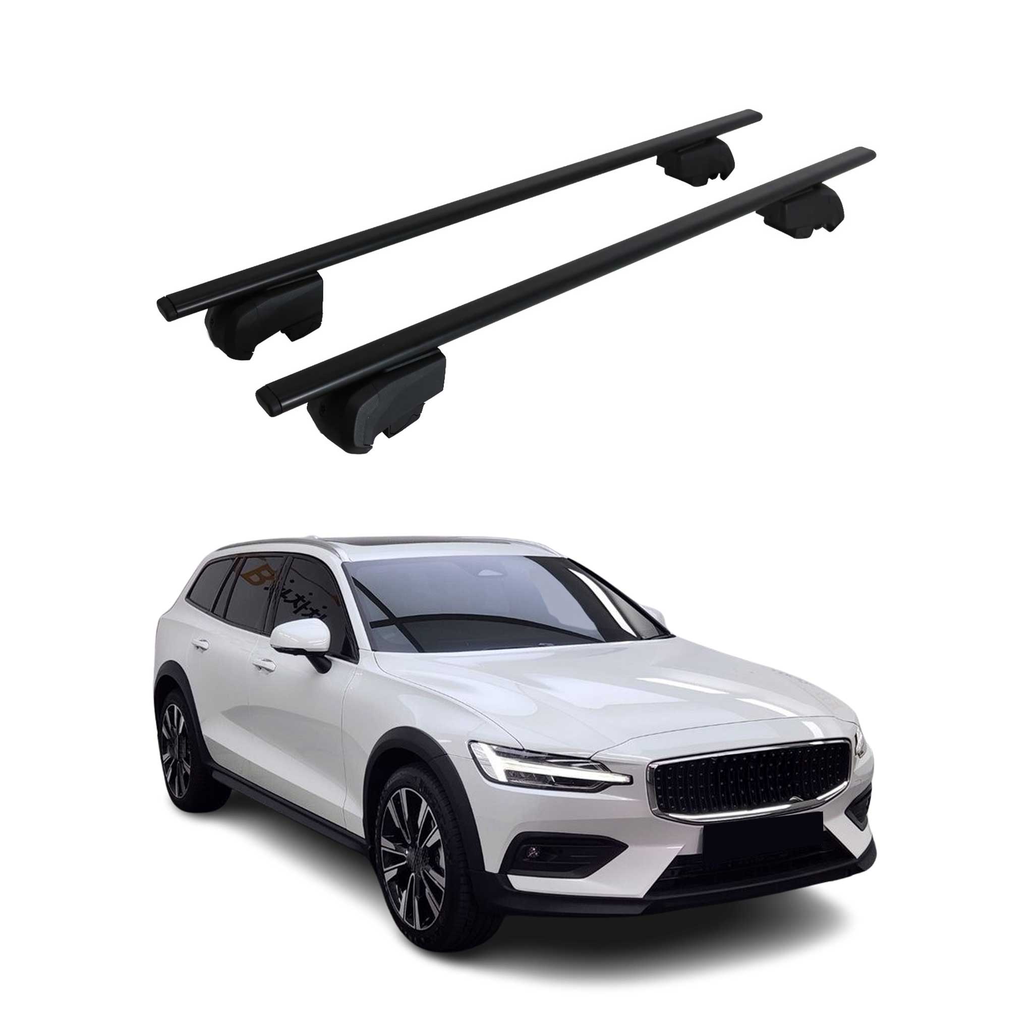 2015-2024 Volvo V60 Cross Country Roof Rack Cross Bars Black