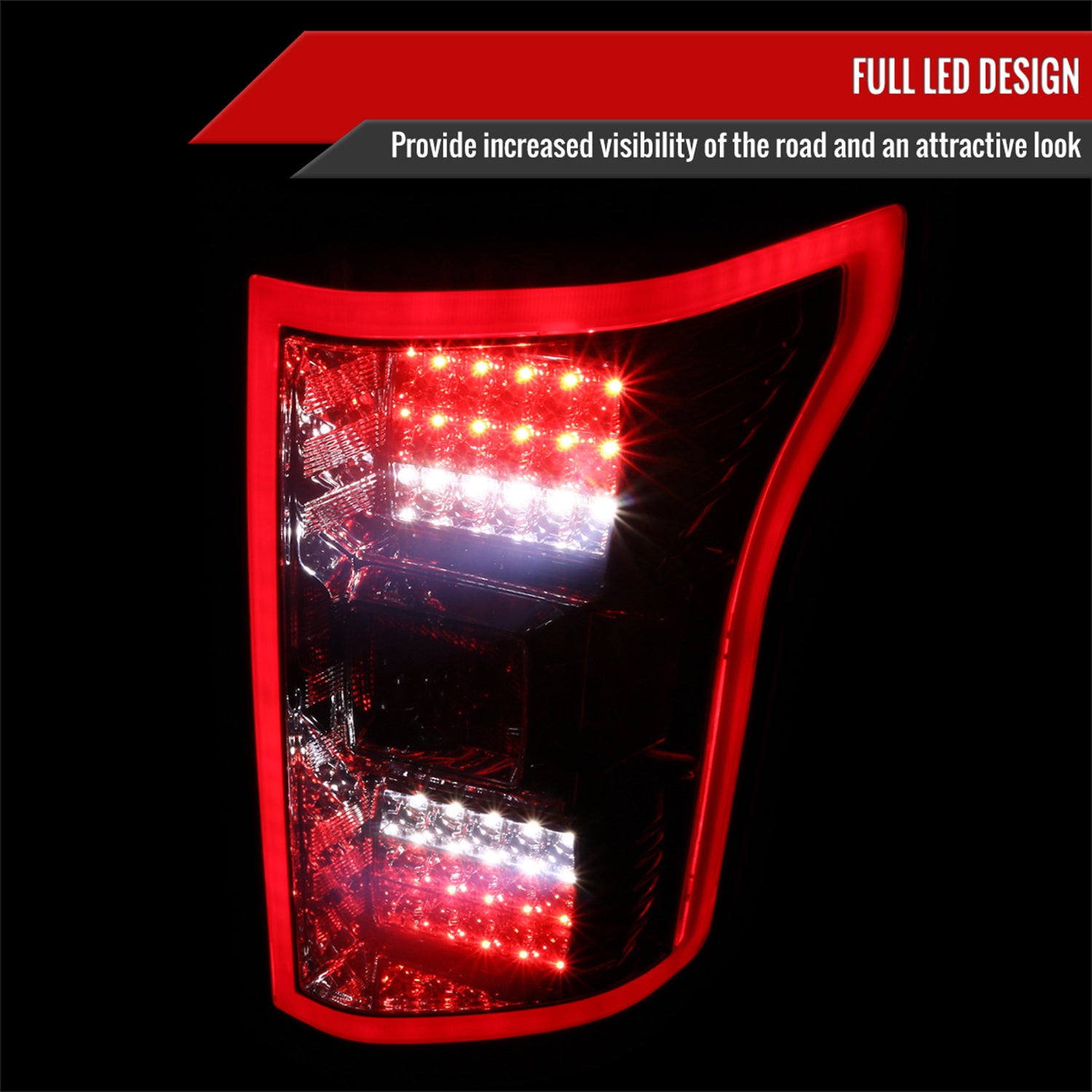 2018-2020 Ford F-150 LED Tail Lights Chrome Housing/Red Smoke Lens