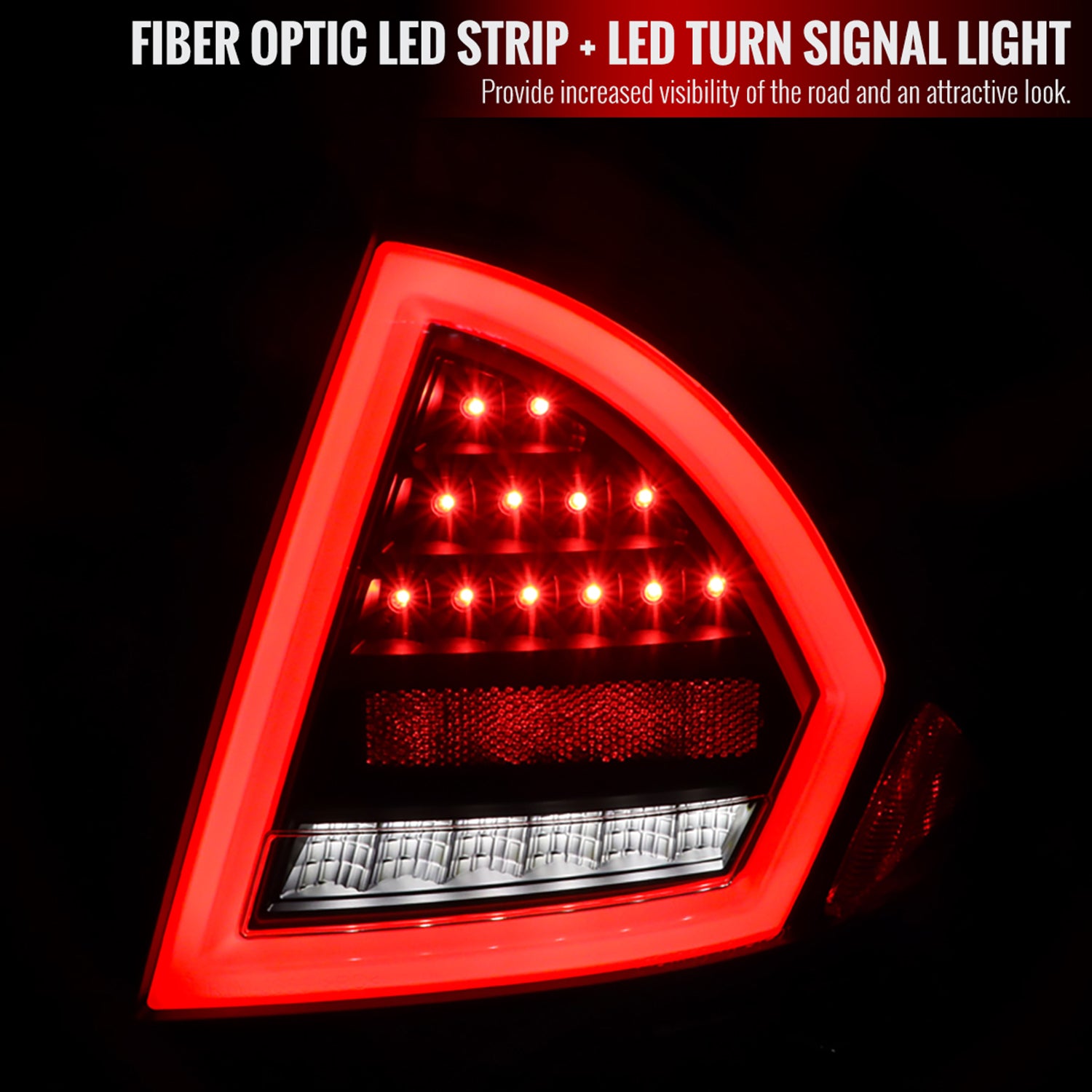 2010-2012 Ford Fusion LED Tail Lights Matte Black Housing/Clear Lens