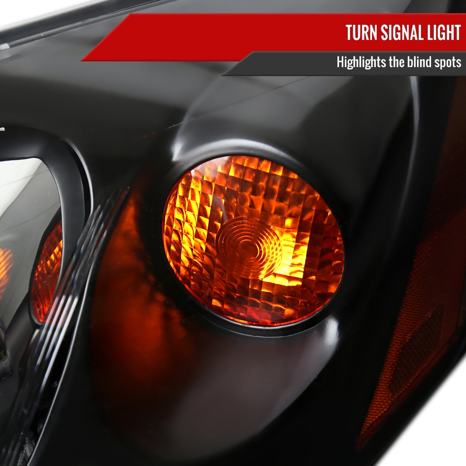2005-2010 Pontiac G6 Factory Headlights w/Amber Reflectors Matt Black/Clear