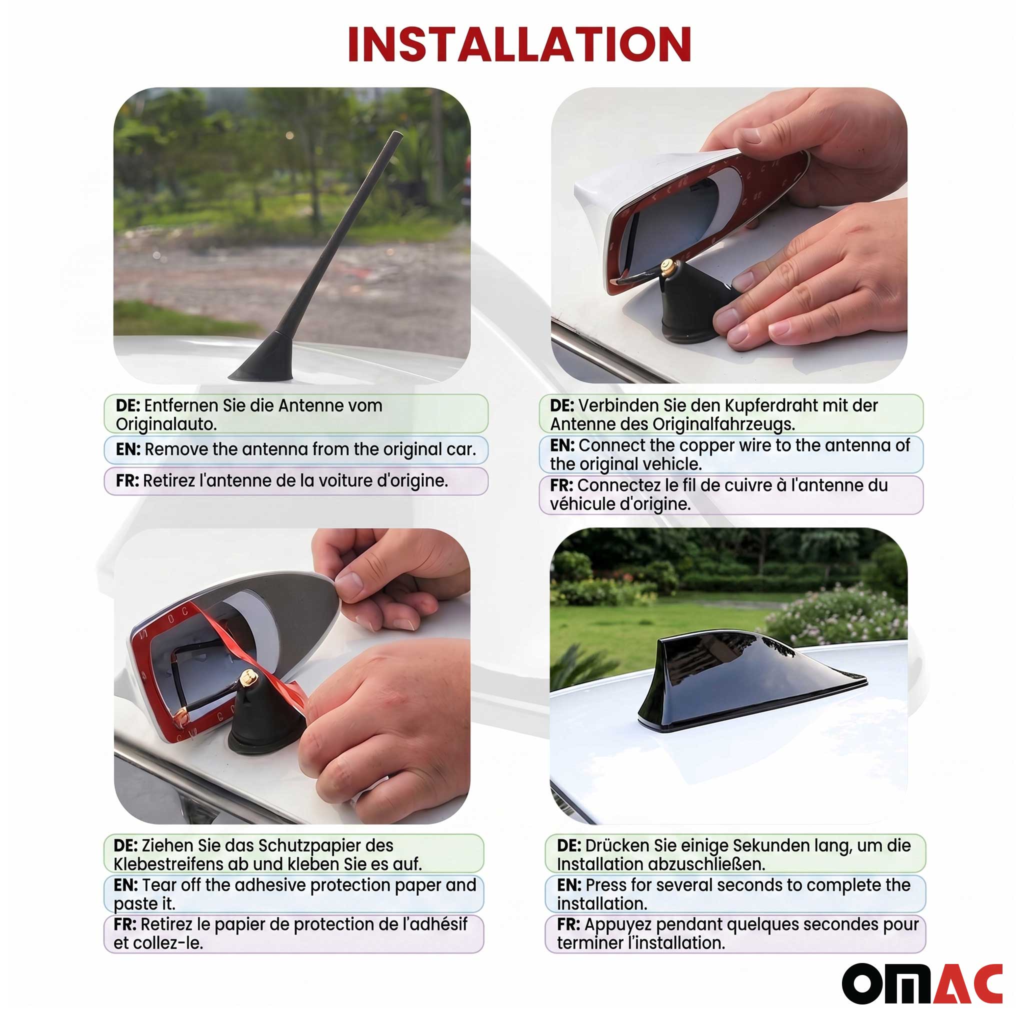 Ford Fusion Car Shark Fin Antenna Roof Radio AM/FM Signal Black