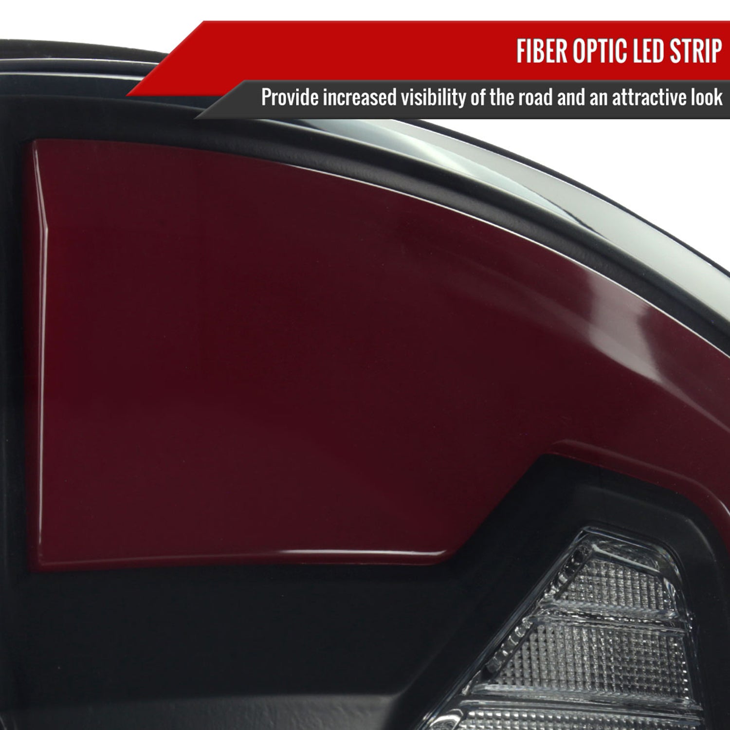2007-2009 Dodge RAM 1500/2500/3500 Red LED Bar Tail Lights Matte Black/Smoke