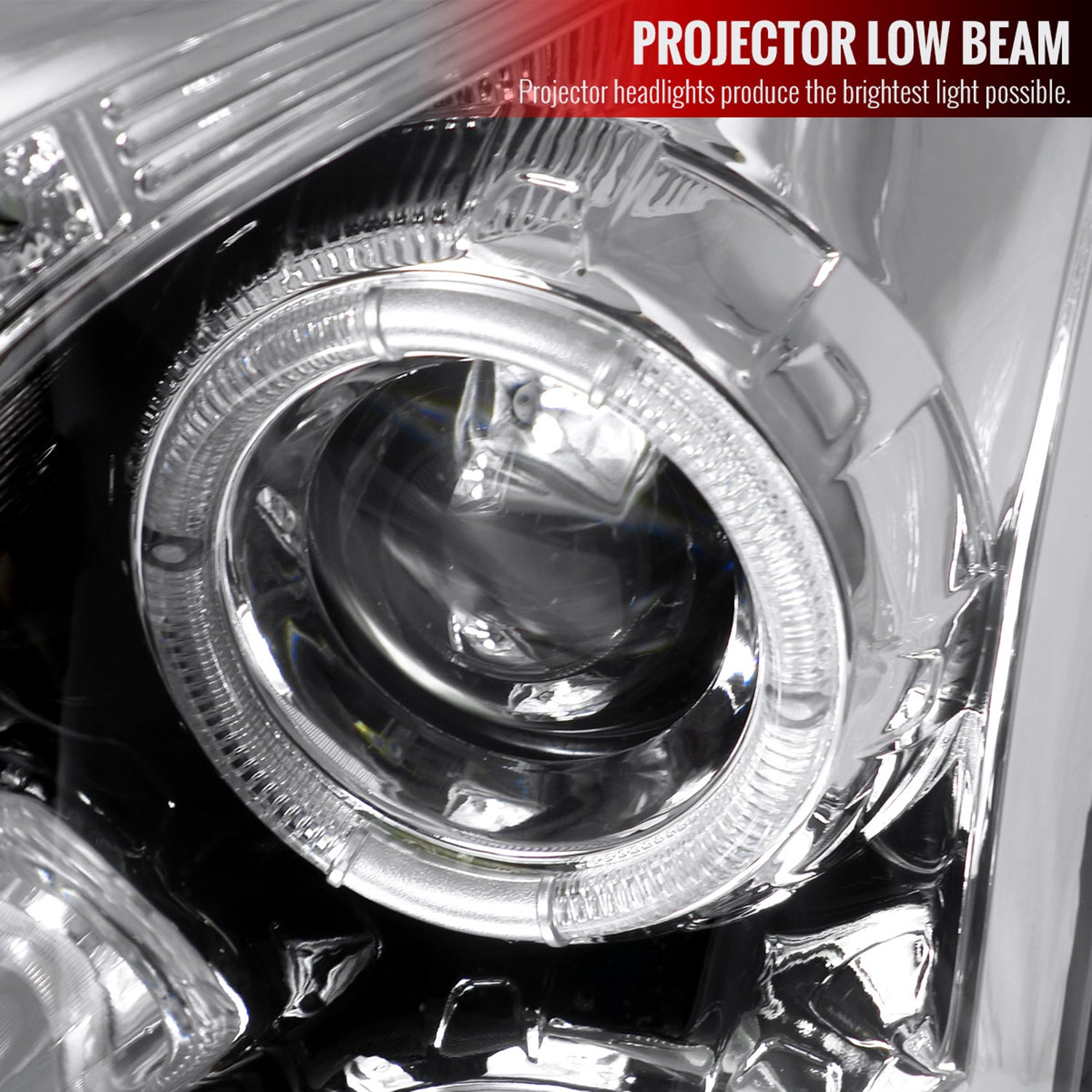 2003-2007 Cadillac CTS Halo Projector Headlights SMD LED Light Strip Chrome