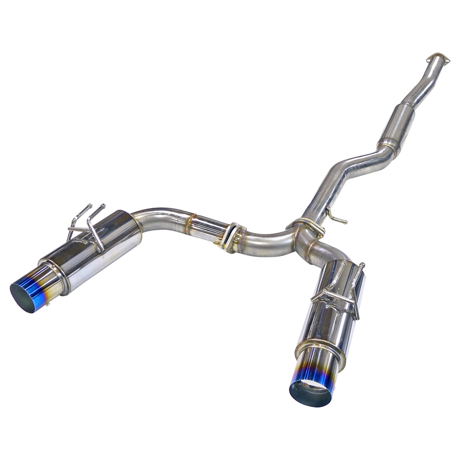 2008-2015 Mitsubishi Lancer EVO X/EVO Steel Dual Catback Exhaust Burnt Tips