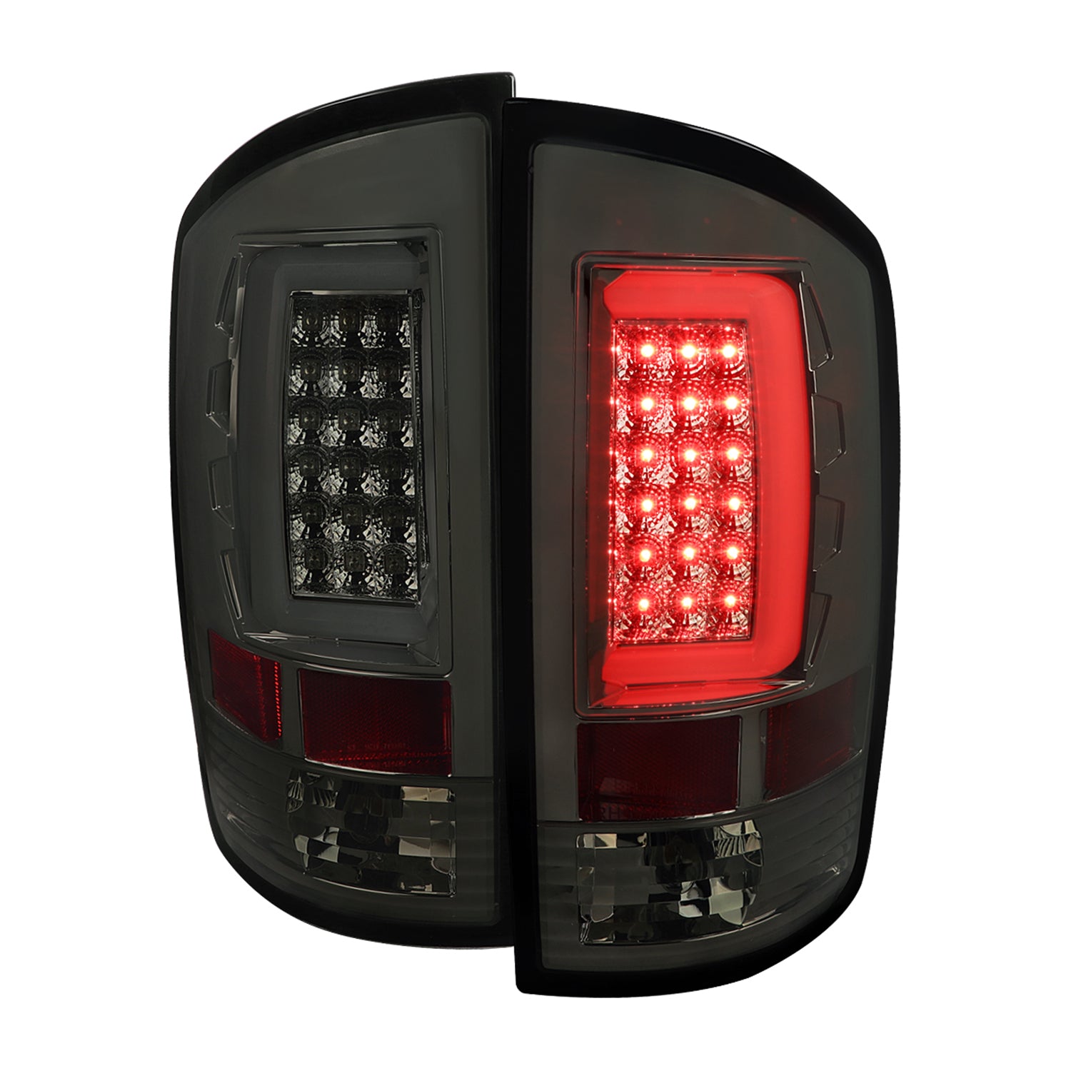 2007-2009 Dodge RAM 1500/2500/3500 LED Tail Lights Chrome Housing/Smoke Lens