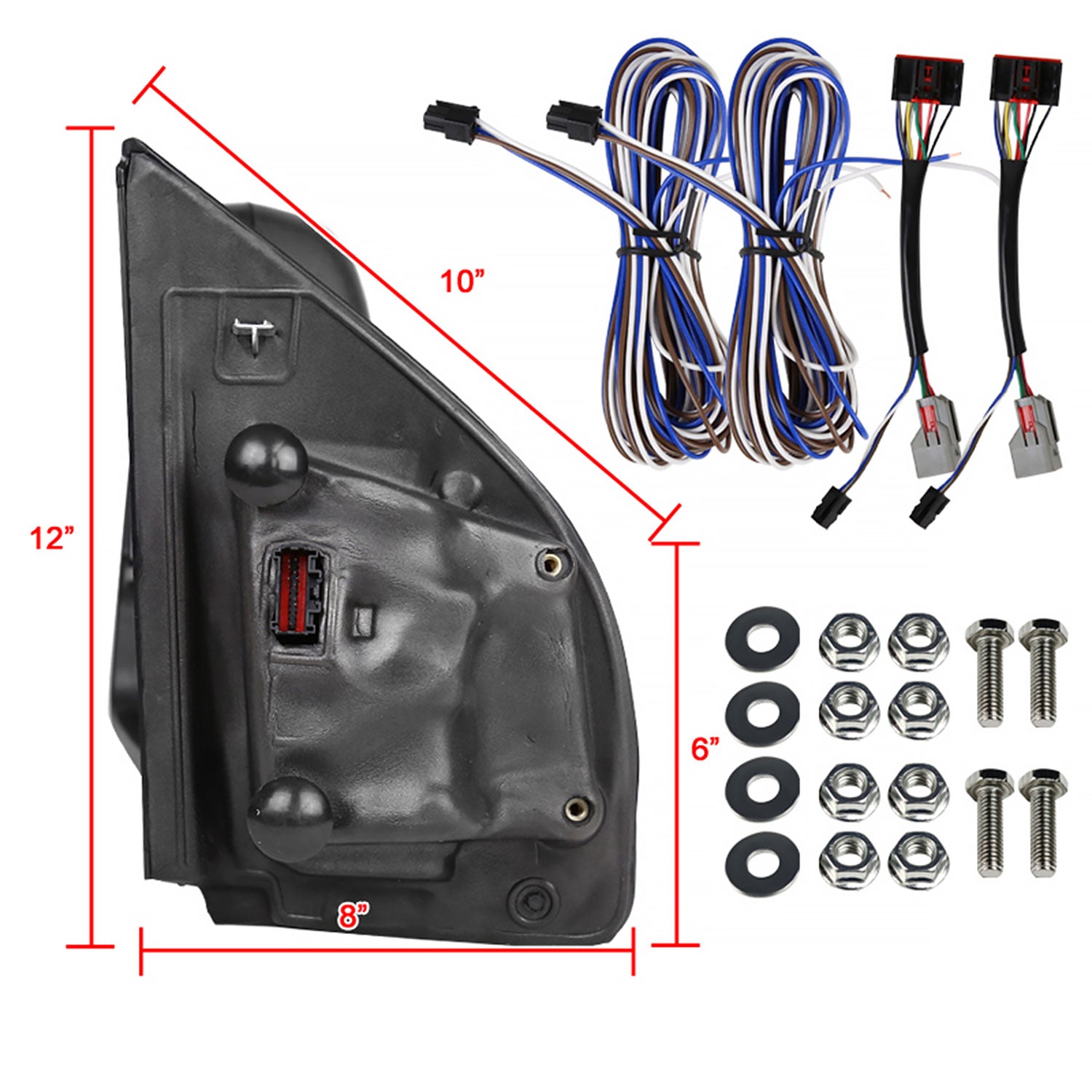 2015-2020 Ford F-150 Heated 8Pin/22Pin Towing Mirrors Smoke & Turn Signal