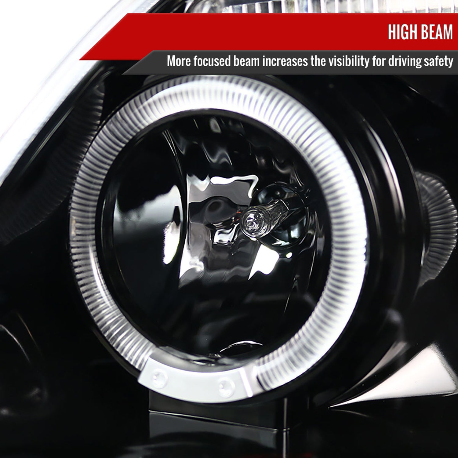1997-2004 Ford F-150 / Expedition Dual Halo Projector Headlights Jet Black