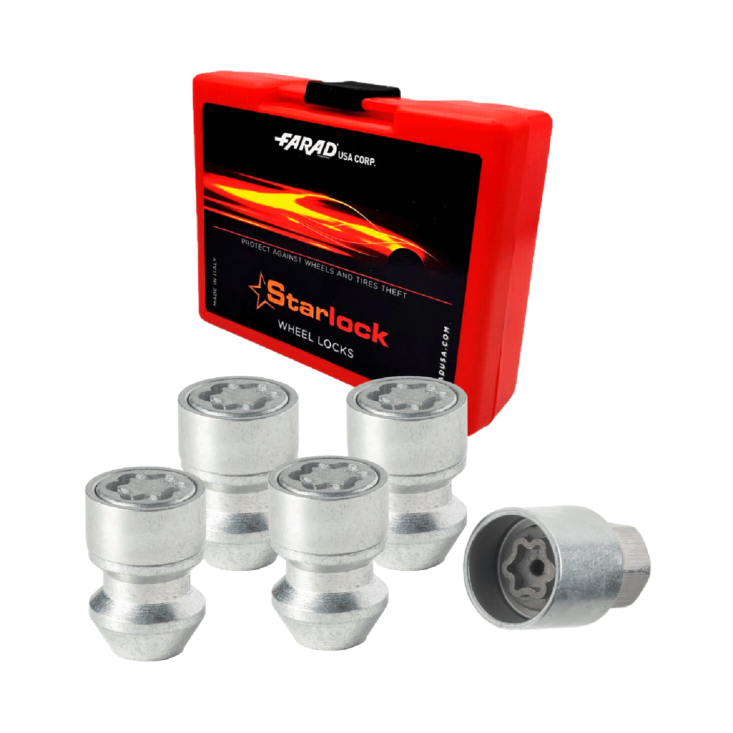 Wheel Lock Kit for Dodge Charger 2005-2023 M14X1,5 Galvanized Silver 4Locks&1Key