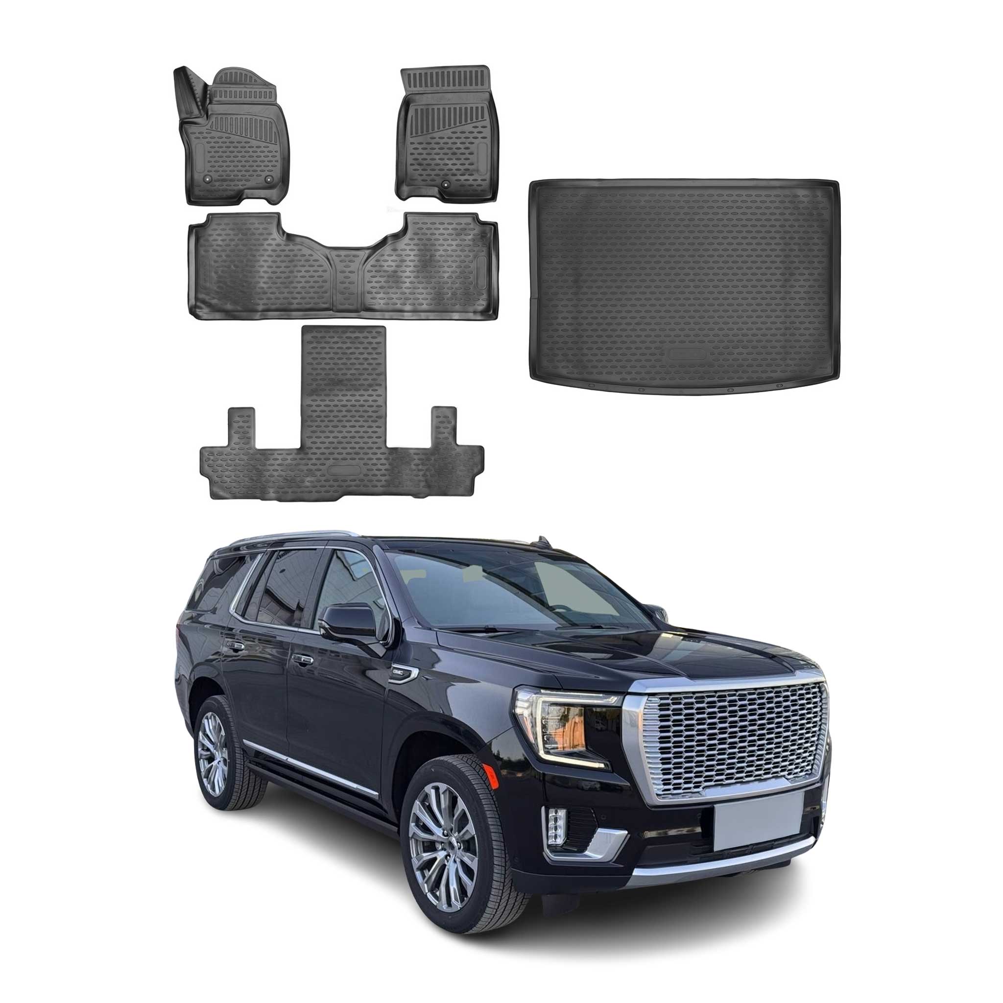 2021-2026 GMC Yukon XL Floor Mats & Cargo Liner Full Set Black