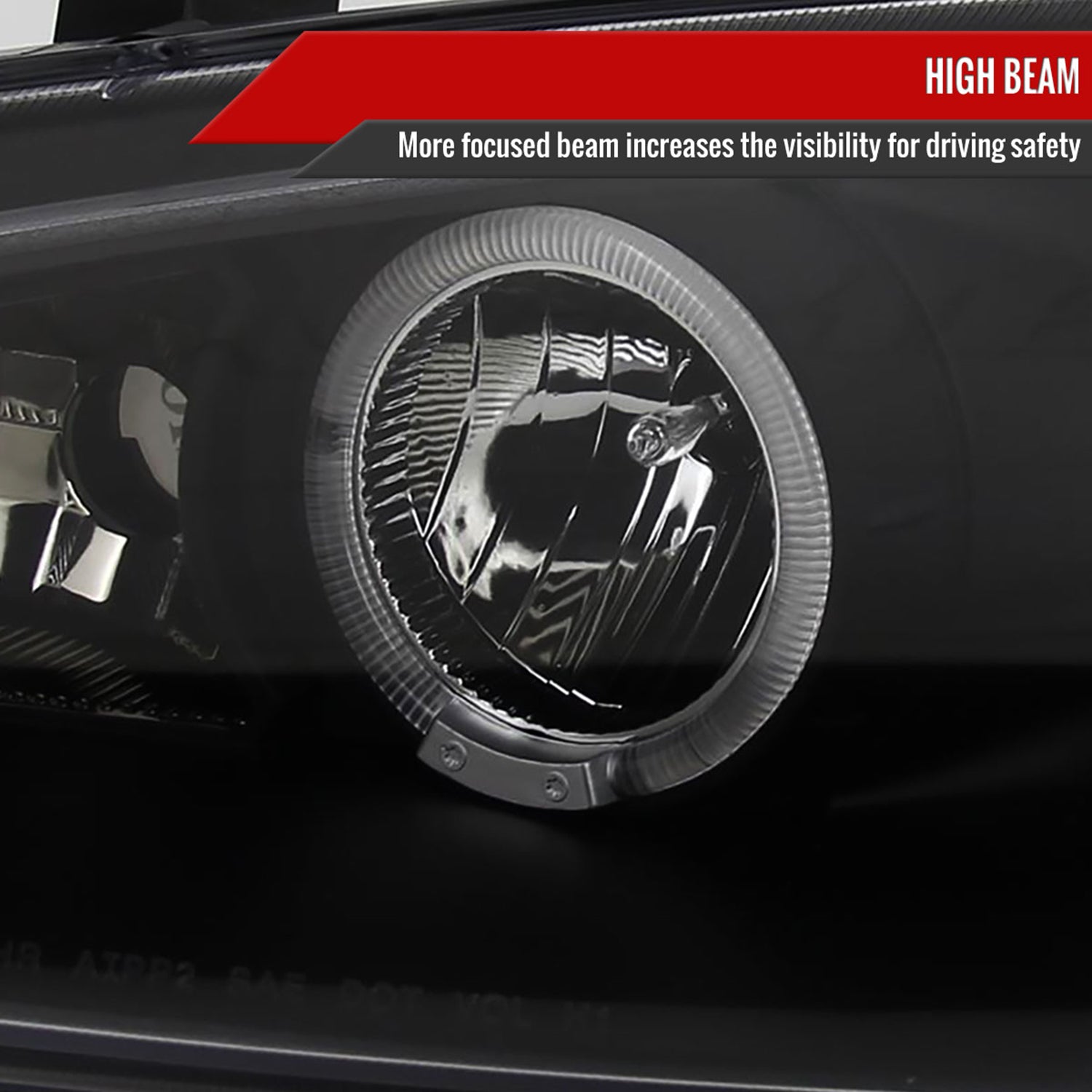 1998-2004 Dodge Intrepid Dual Halo Projector HeadLights Matte Black/Clear Lens