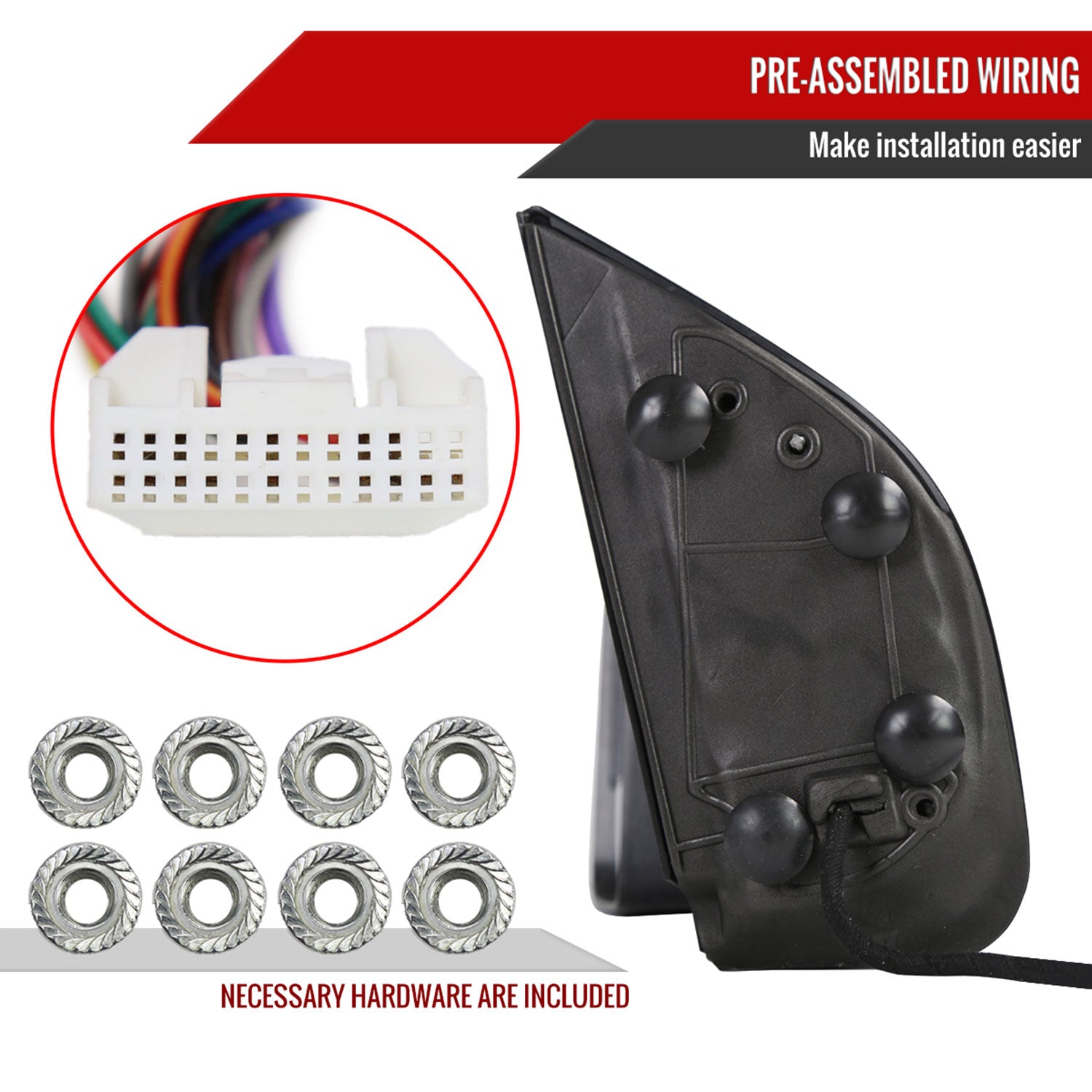 2016-2022 Nissan Titan BSM Memory Fuction & Manually Black Towing Mirrors