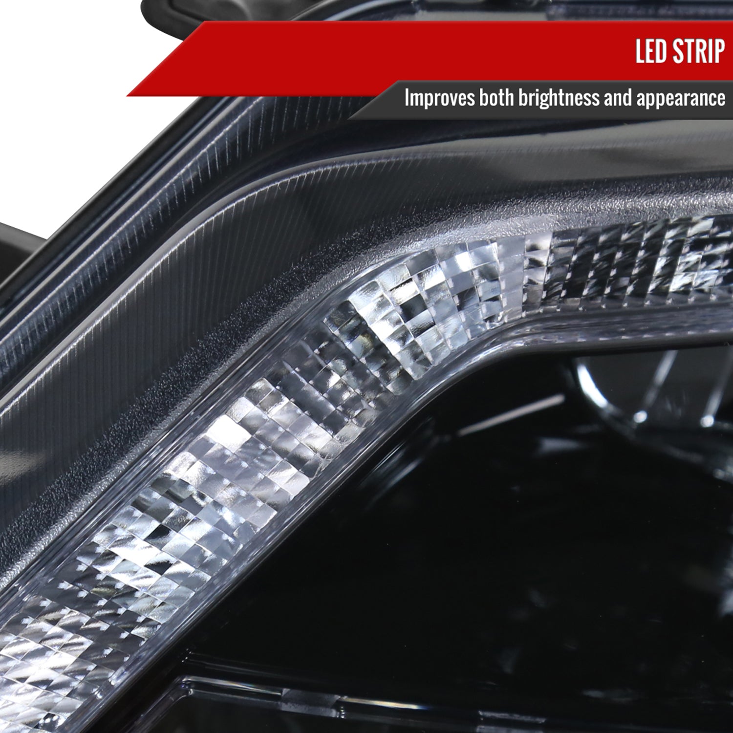 2010-2012 Ford Fusion Projector Headlights LED Light Strip Glossy Black/Smoke