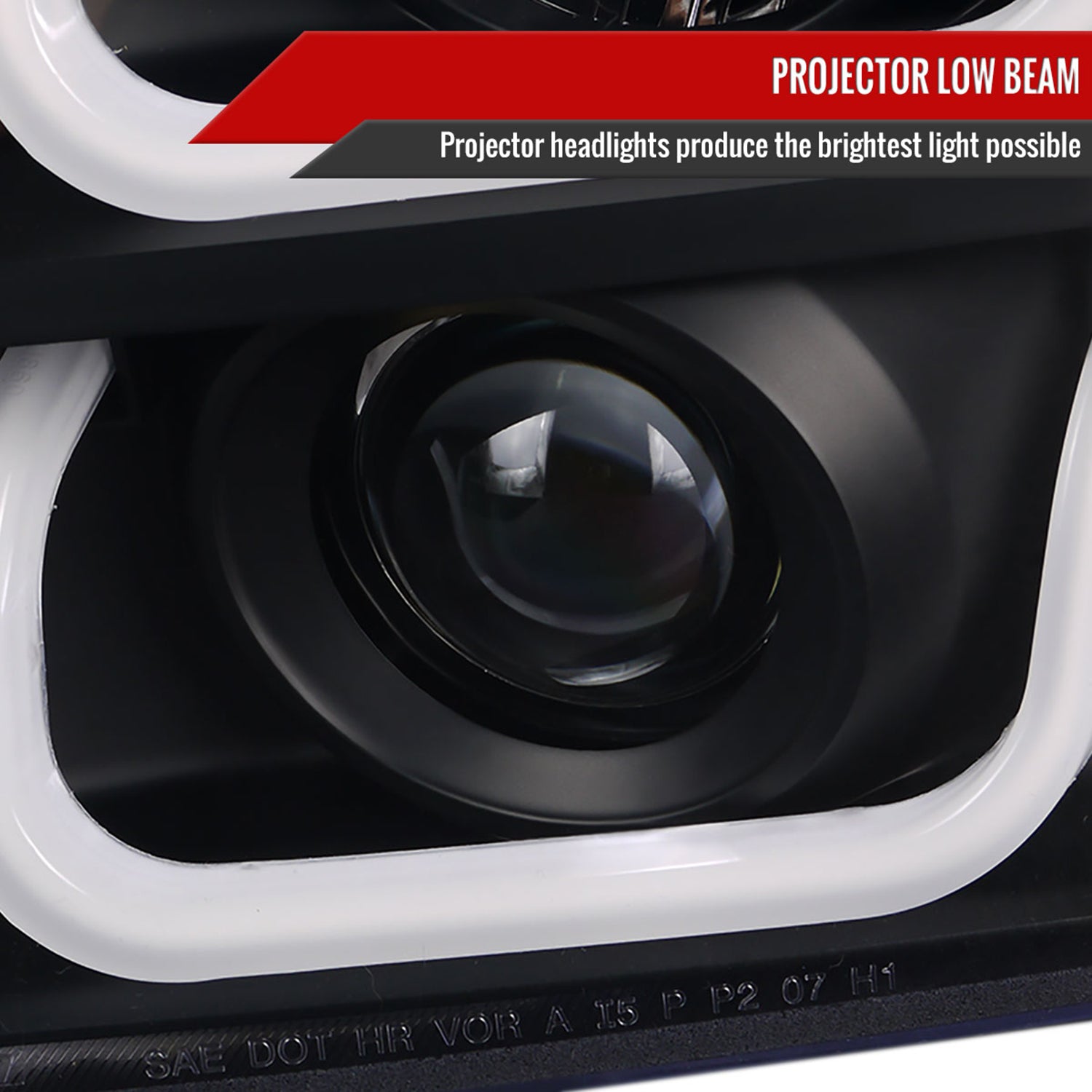 2007-2014 GMC Yukon/Yukon XL 1500/2500 LED U-Bar Projector Headlights Black