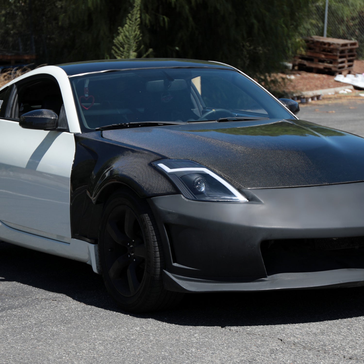 2006-2009 Nissan 350Z Turn Signal Animated LED Bar Projector Headlights Black