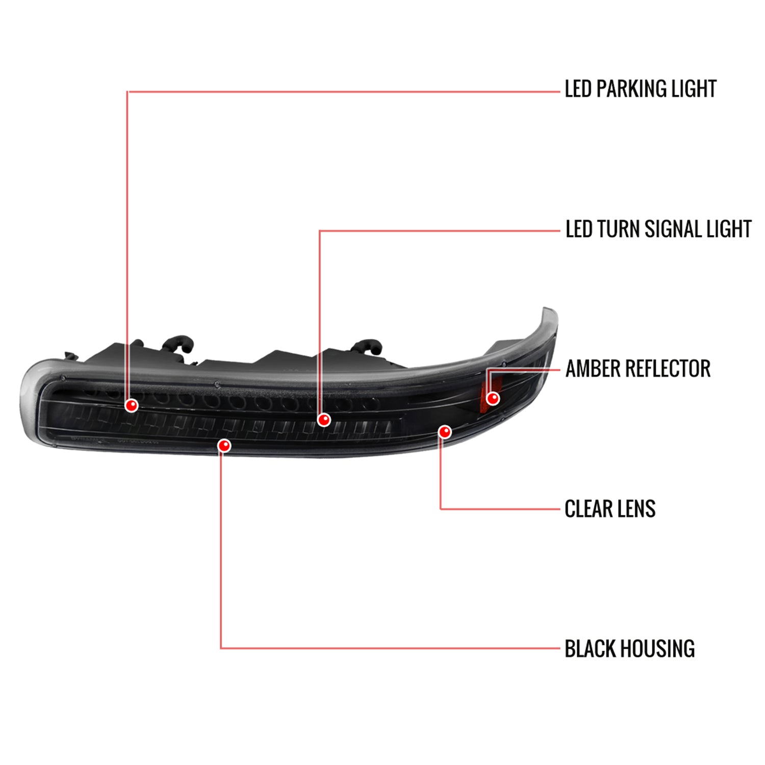 1999-2002 Chevy Silverado/ Tahoe/Suburban Dual Halo Headlights LED Black
