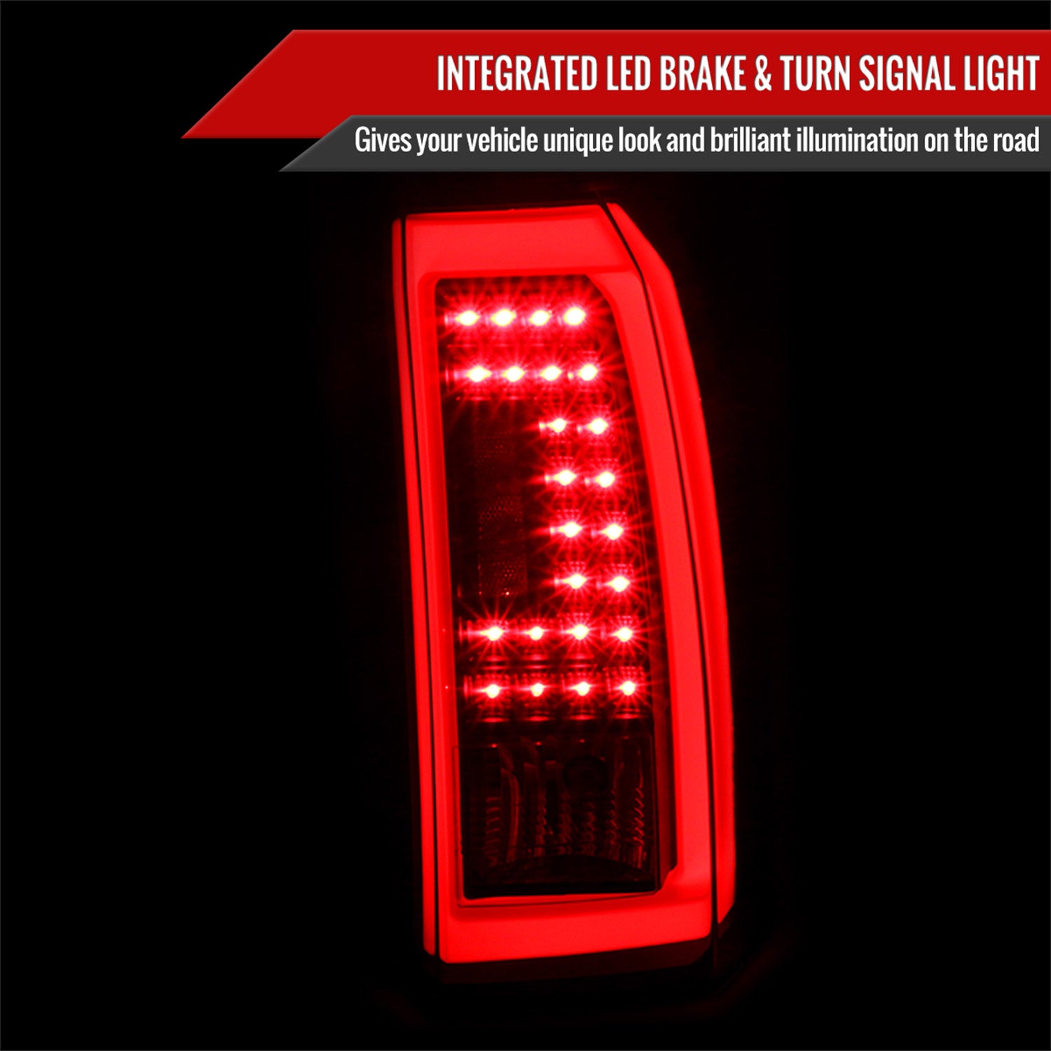 2015-2020 Chevy Tahoe/Suburban LS LT LTZ Premier Red Bar LED Tail Lights Black