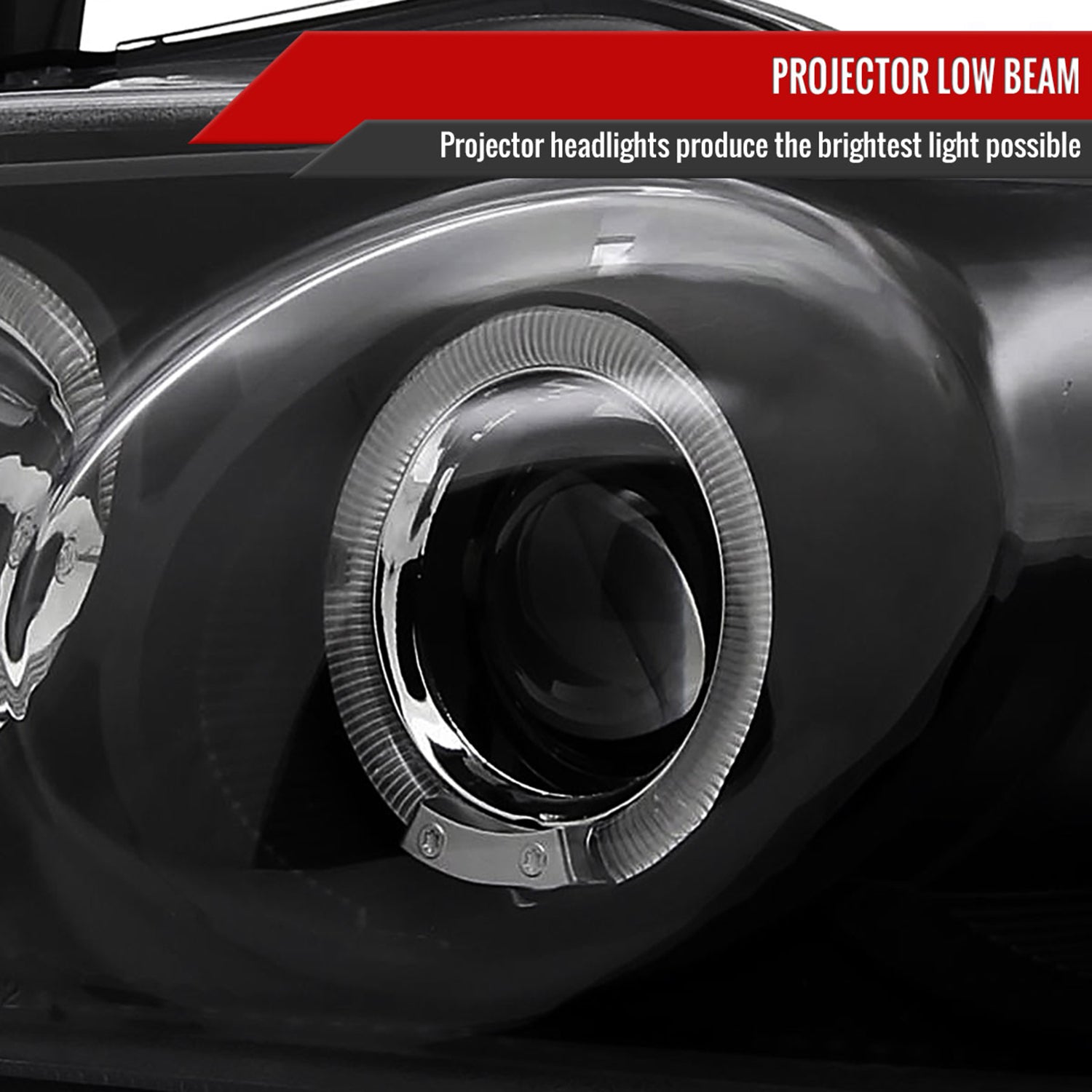 2004-2006 Nissan Sentra Dual Halo Projector Headlights Matte Black/Clear Lens