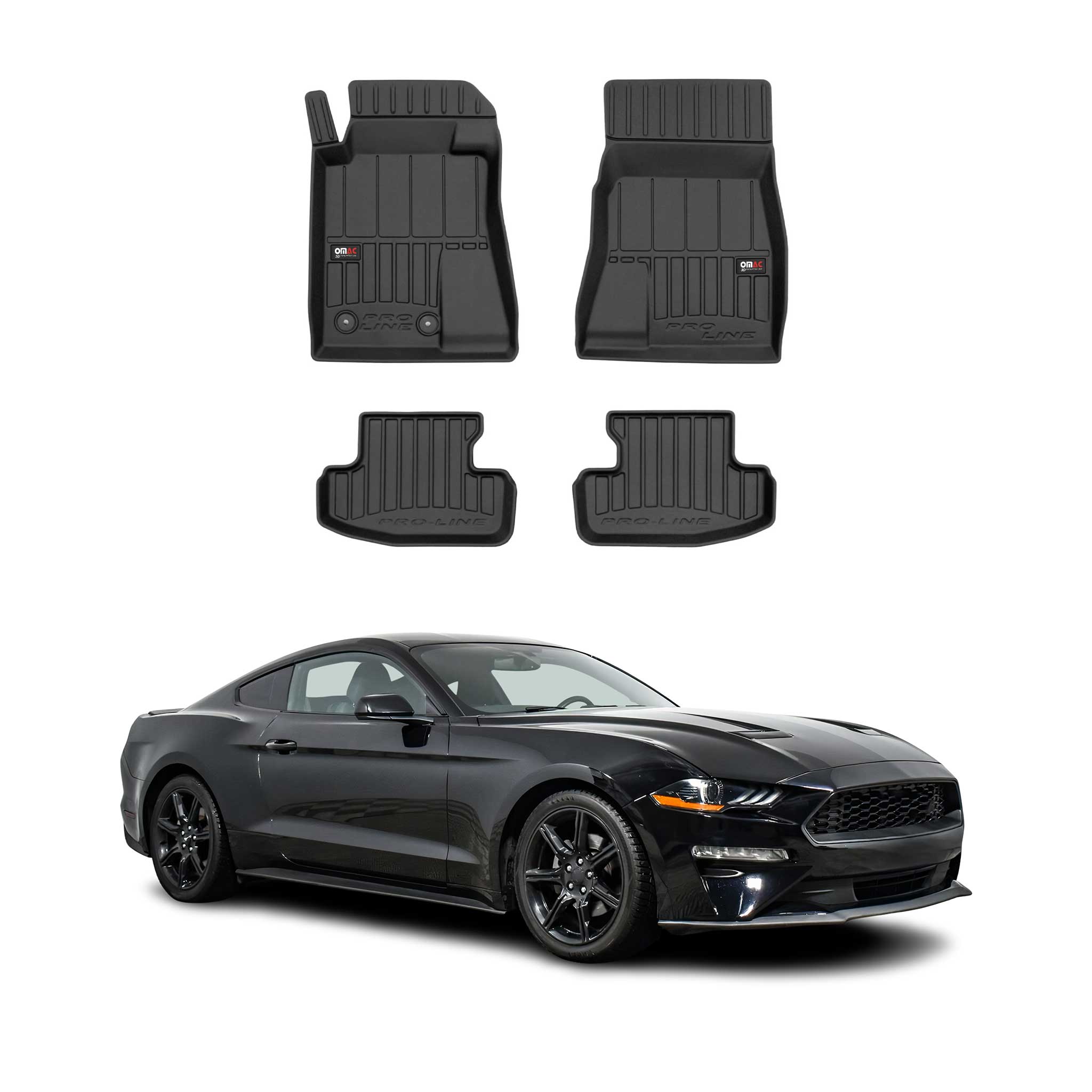 2015-2023 Ford Mustang Premium Floor Mats Liners Full Set All Weather Heavy Duty