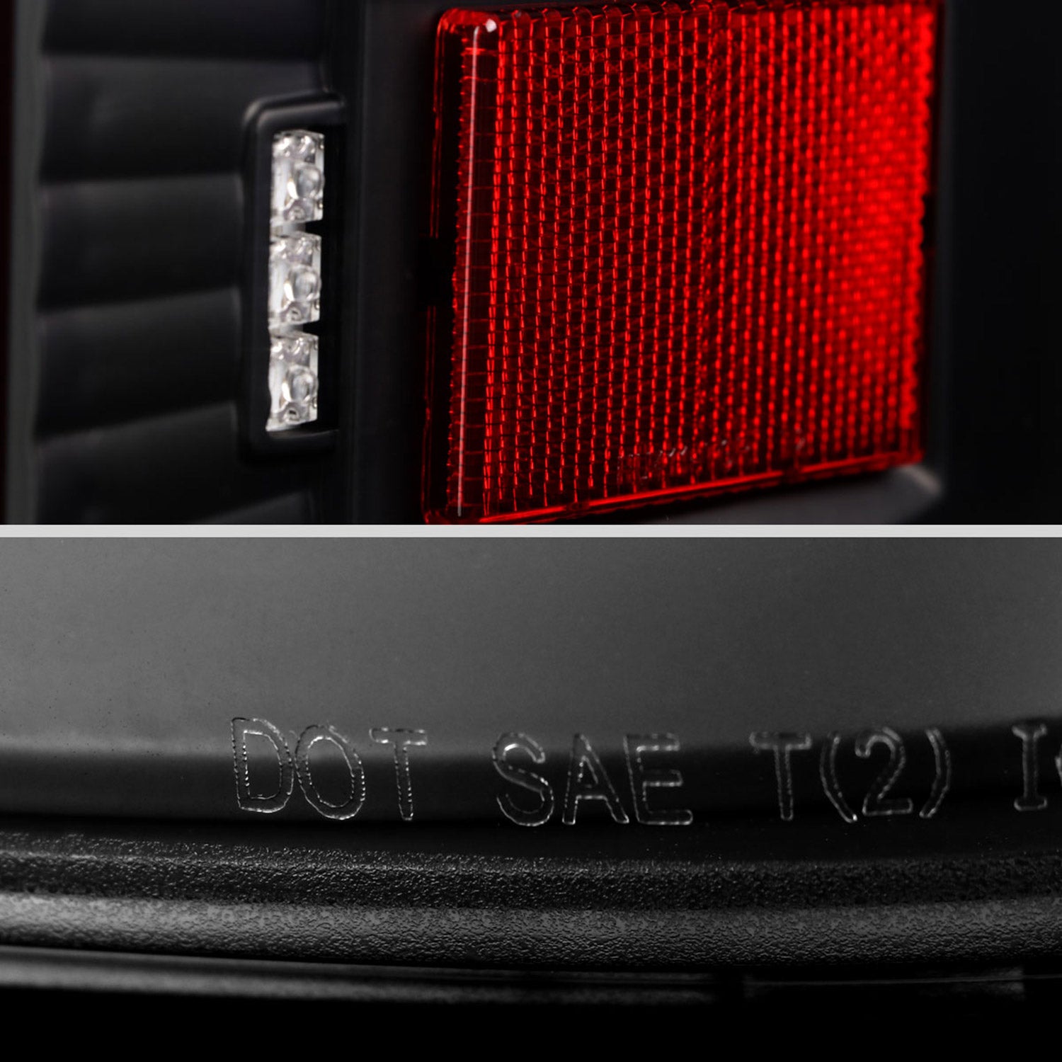 2014-2018 Chevy Silverado 1500 2500HD /Sierra 3500HD Red LED Tail Lights Black