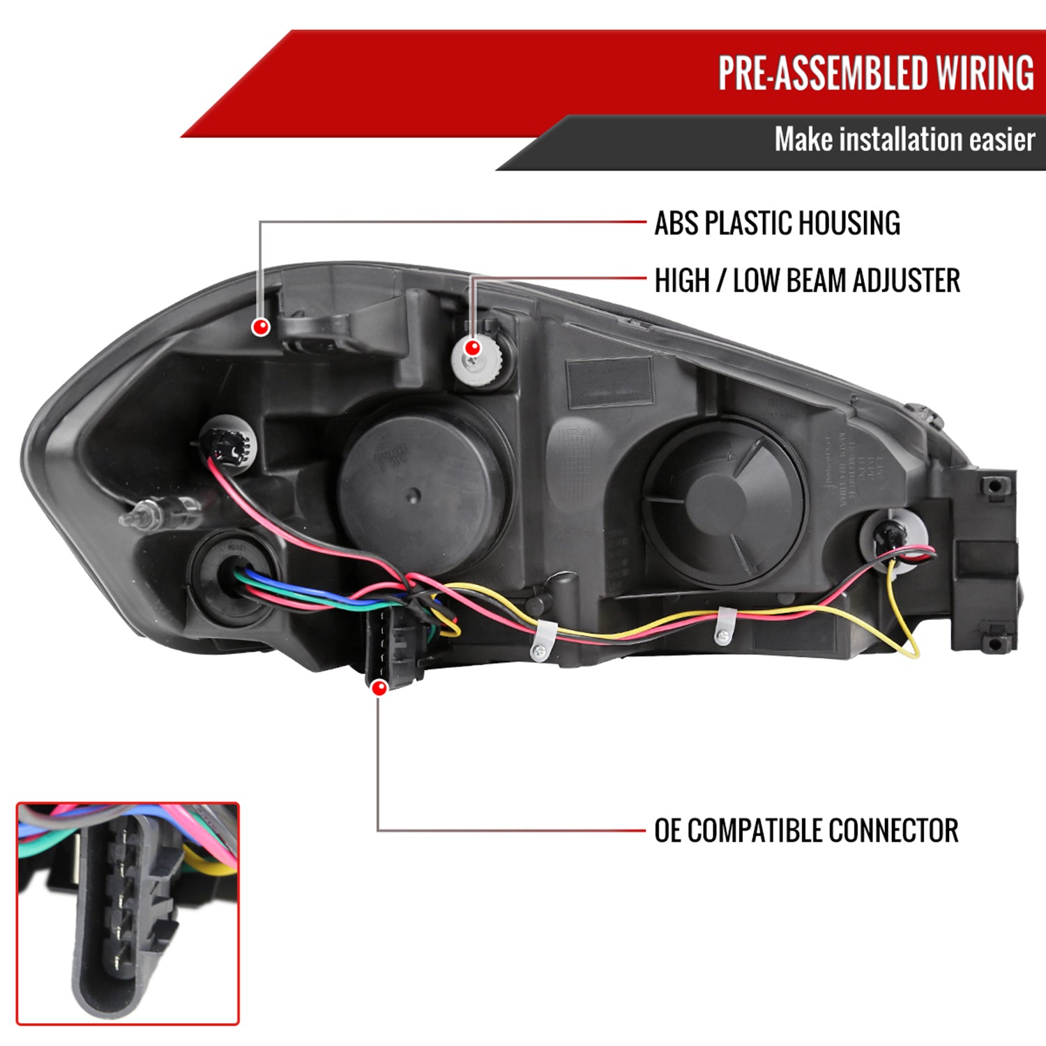 2006-2013 Chevy Impala / Impala Limited / Monte Carlo Headlights LED Chrome