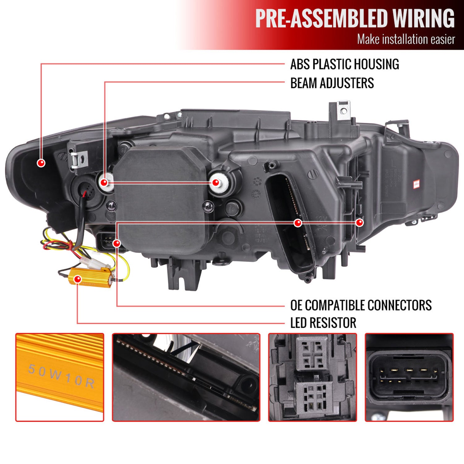 2012-2015 BMW F30 3 Series Sedan Dual LED Headlights LED Signal Chrome