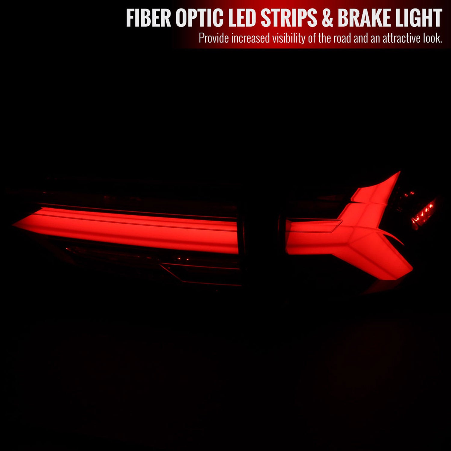 2019-2024 Toyota RAV4 Red LED Bar Signal Tail Lights Jet Black/Clear