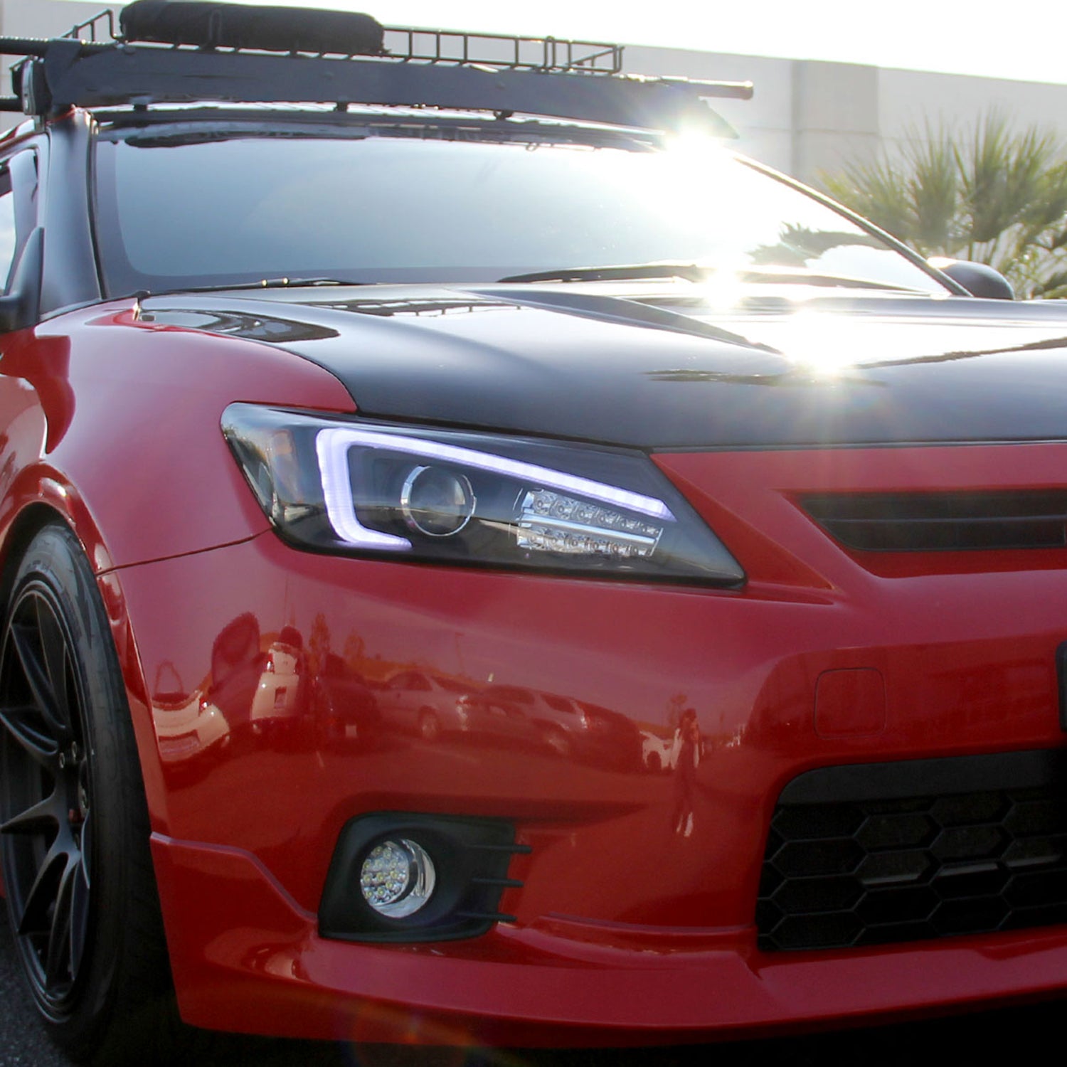 2011-2013 Scion tC LED Bar Projector Headlights LED Turn Signal Lights Black