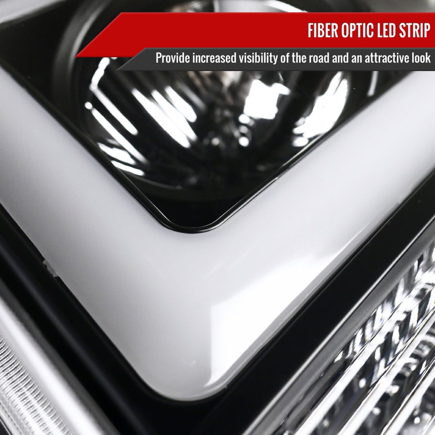 2007-2013 Chevy Avalanche/ 07-2014 Tahoe Suburban LED C-Bar Headlights -RS Black