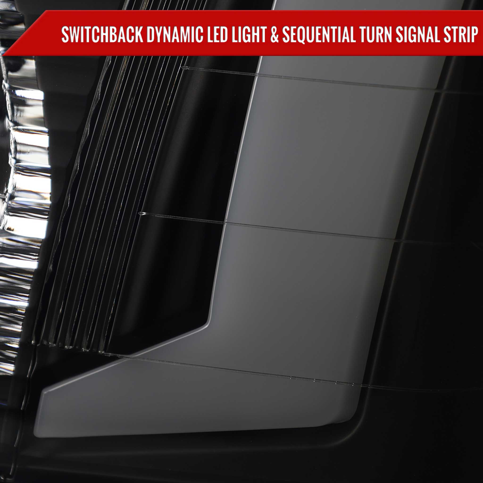 For Chevrolet Equinox 2005-2009 Headlights Switchback LED Bar Turn Signal Matte Black Housing Smoked Lens