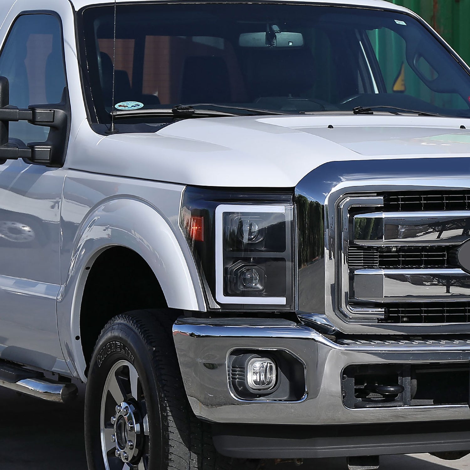 2011-2016 Ford F-250 F-350 F-450 F-550 LED CBar Projector Headlights Black