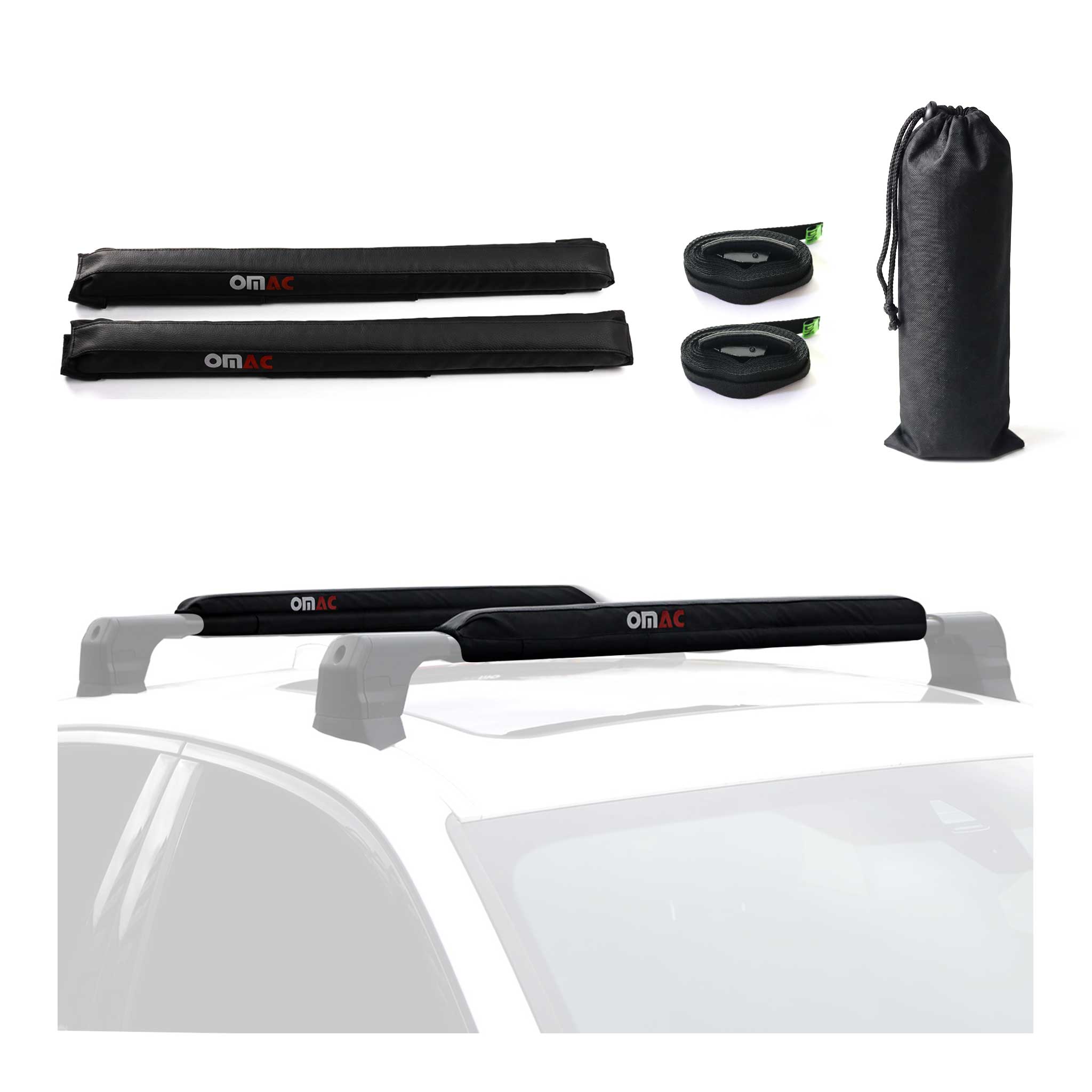 Kia 28" Roof Rack Pads Surfboard Windsurf Crossbar Pads Black 2 Pcs
