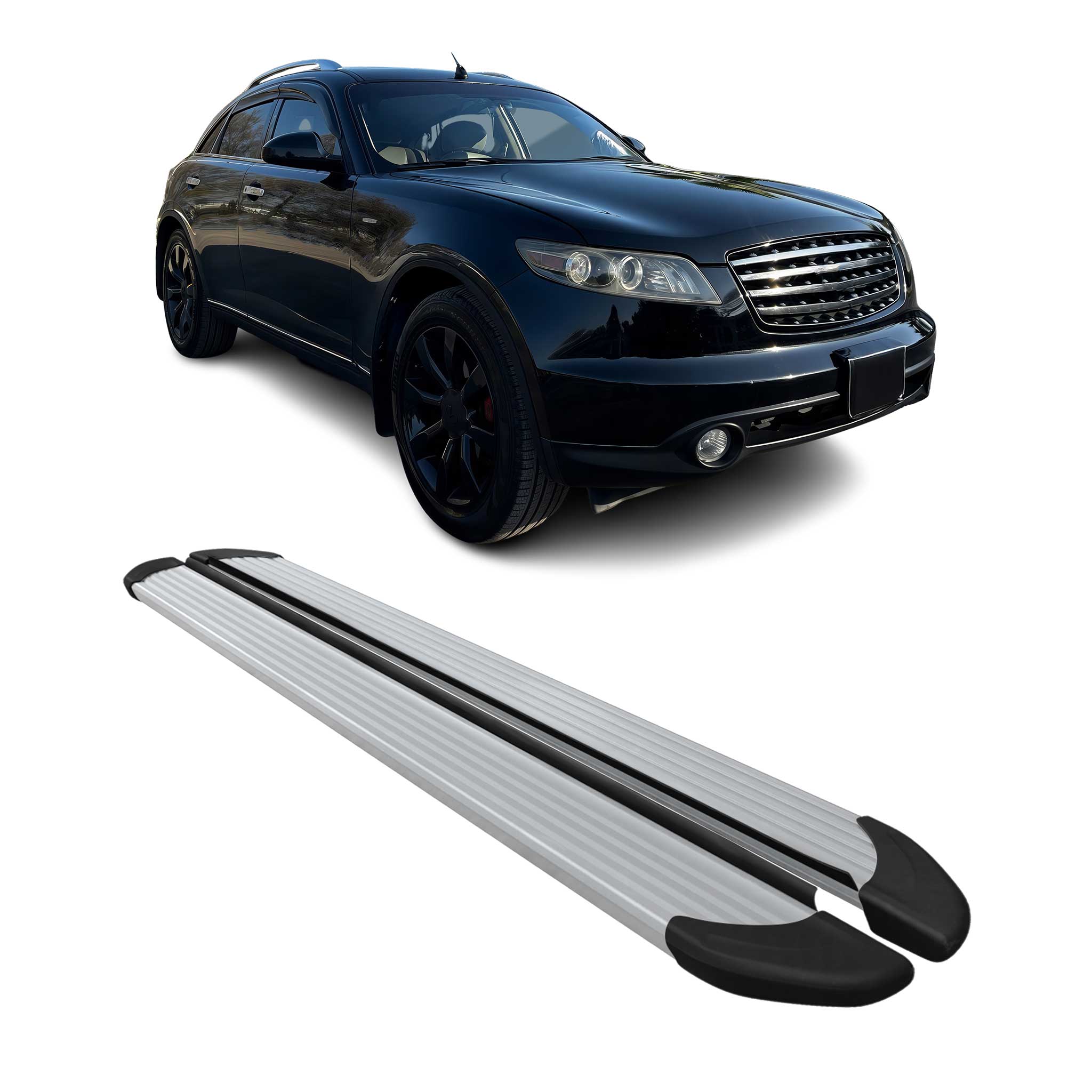2003-2008 Infiniti FX35 Running Boards Side Steps Silver