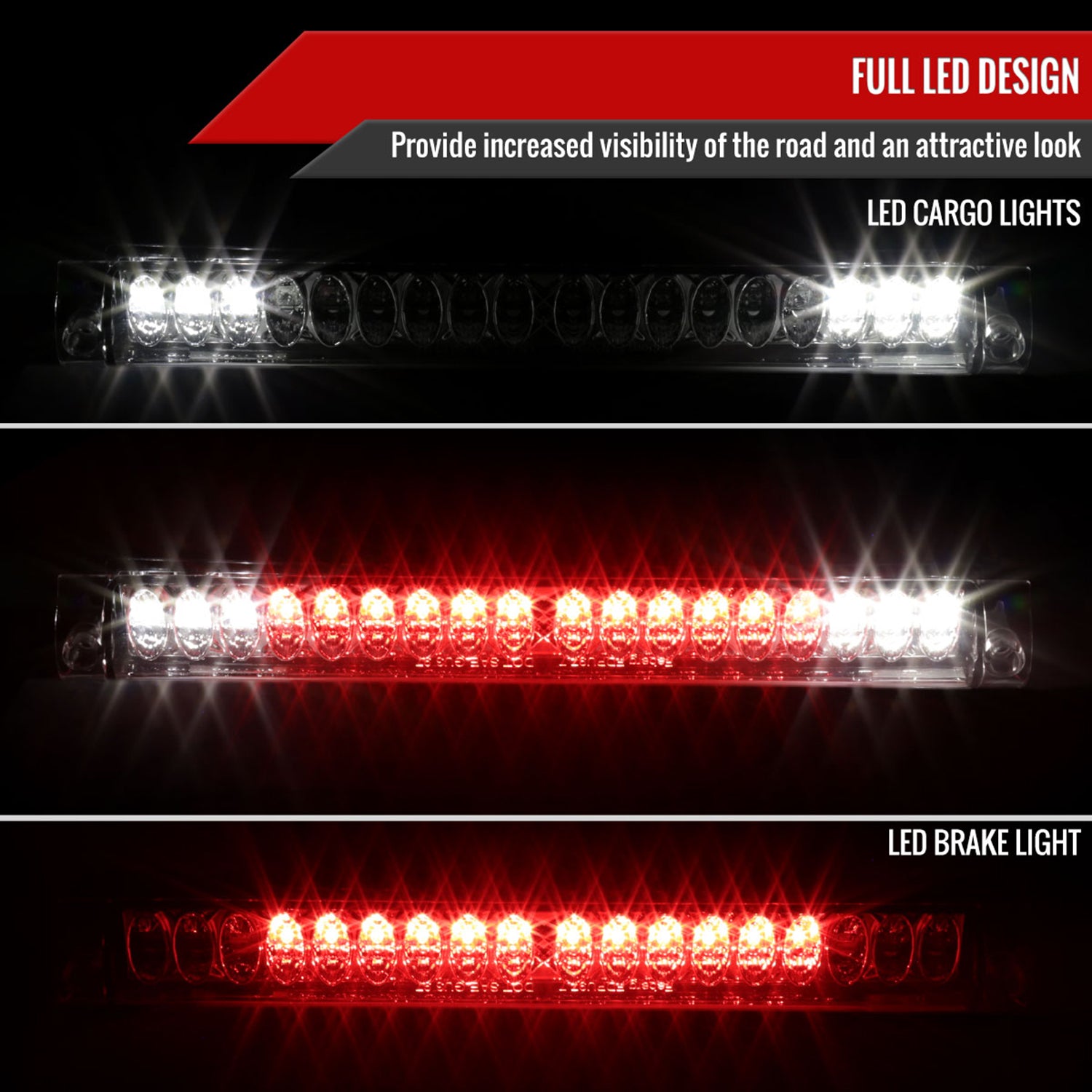 1997-2004 Ford F-150/F-250 Lincoln LED 3rd Brake Tail Light Chrome/Smoke