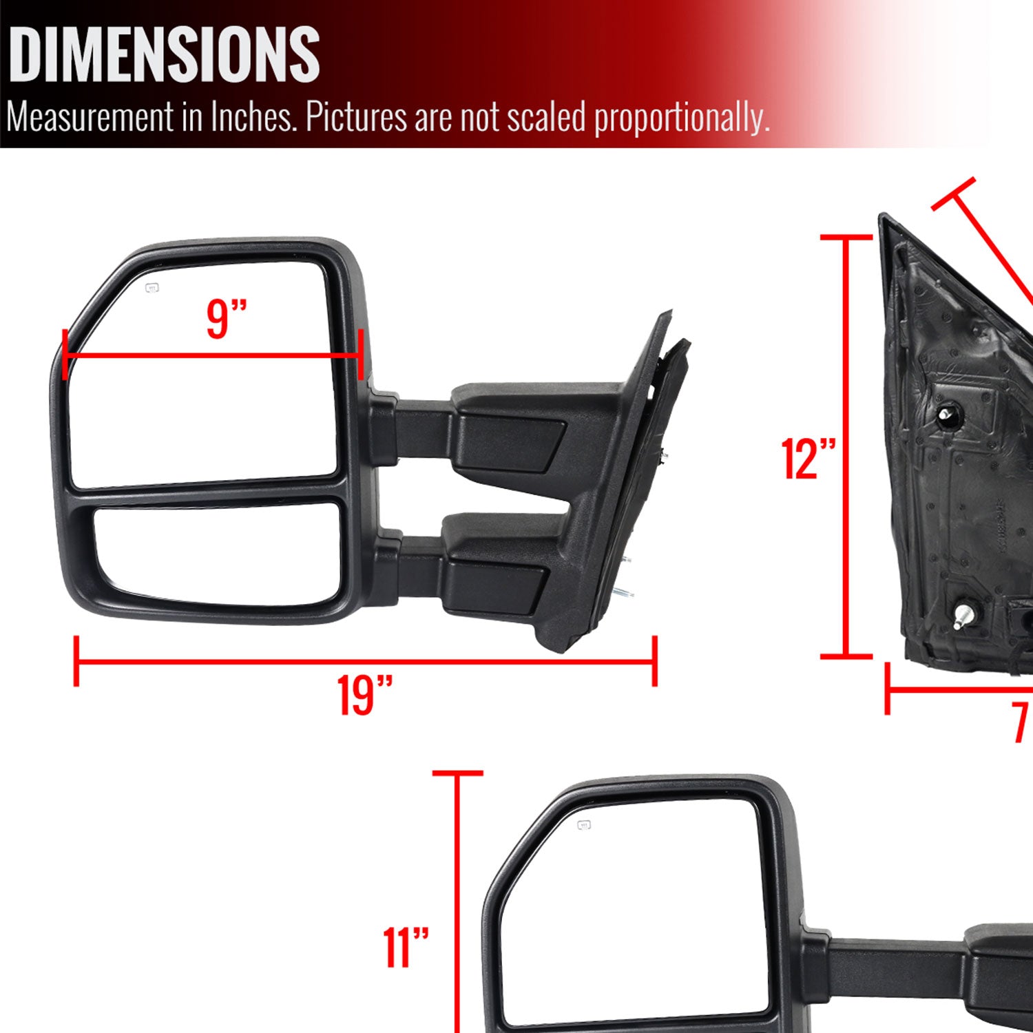 1999-2016 Ford F-250/F-350/F-450 Heated Towing Mirrors Smoke Lens Turn Signal