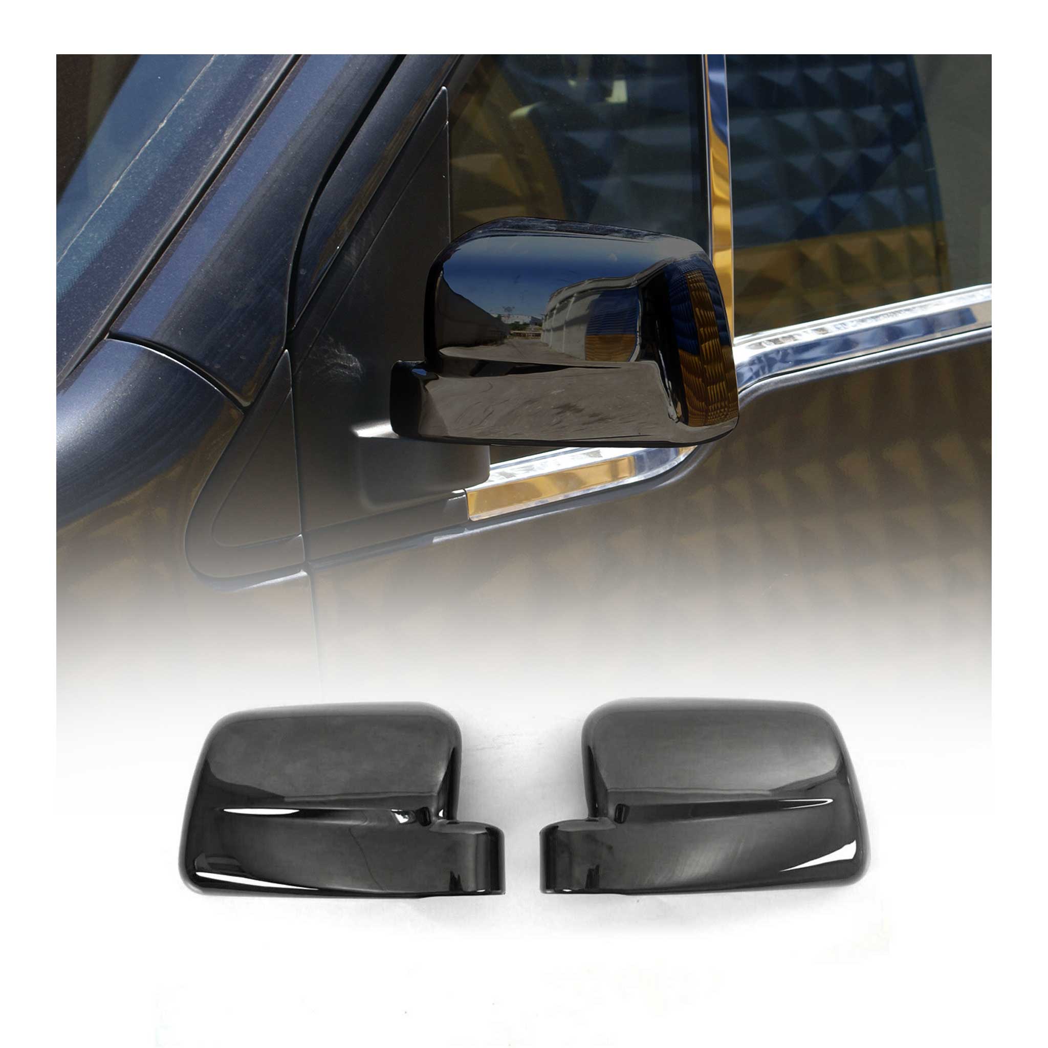 2010-2013 Ford Transit Connect Side Mirror Cover Caps Chrome Dark 2Pcs